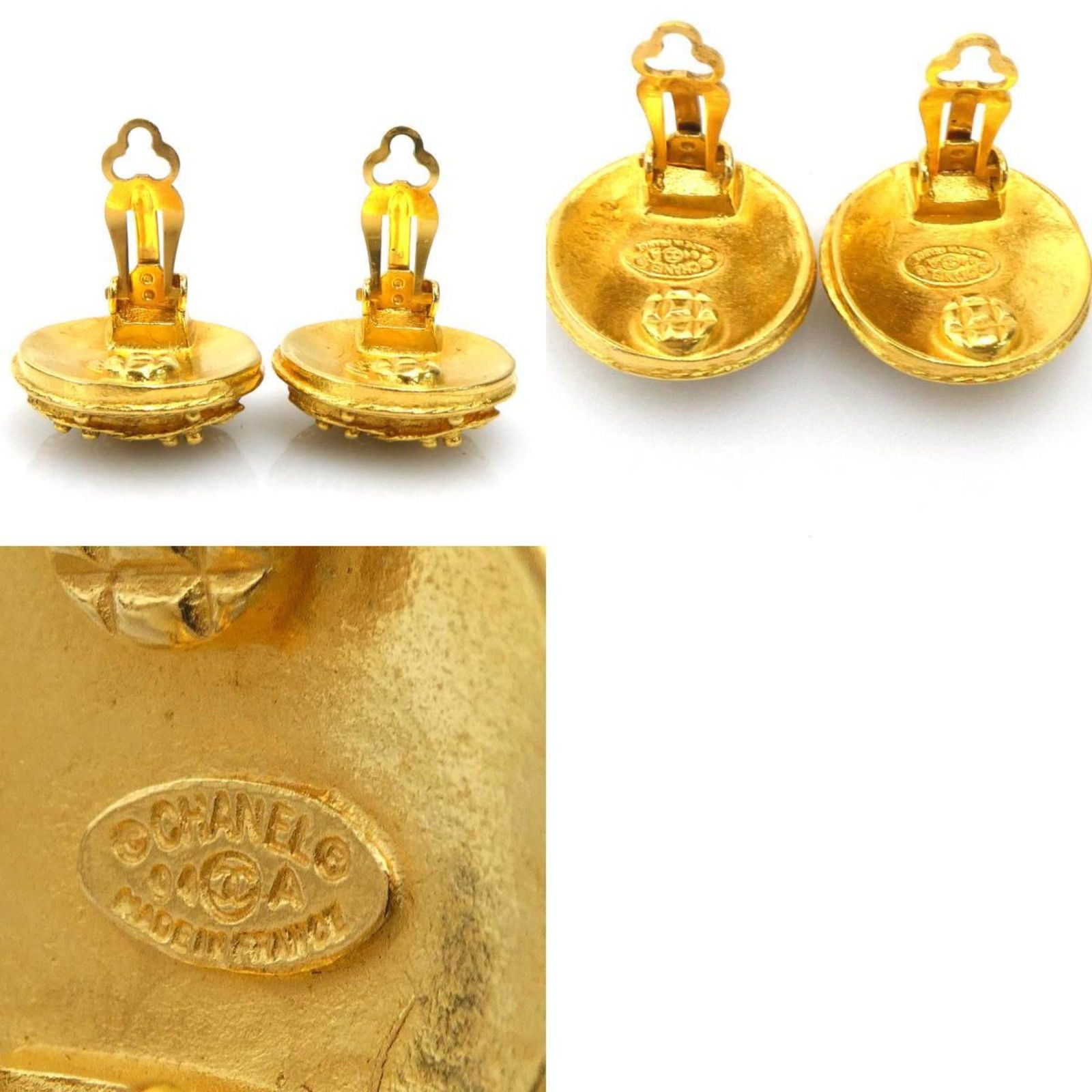 Metal Chanel Clip Earrings - 5