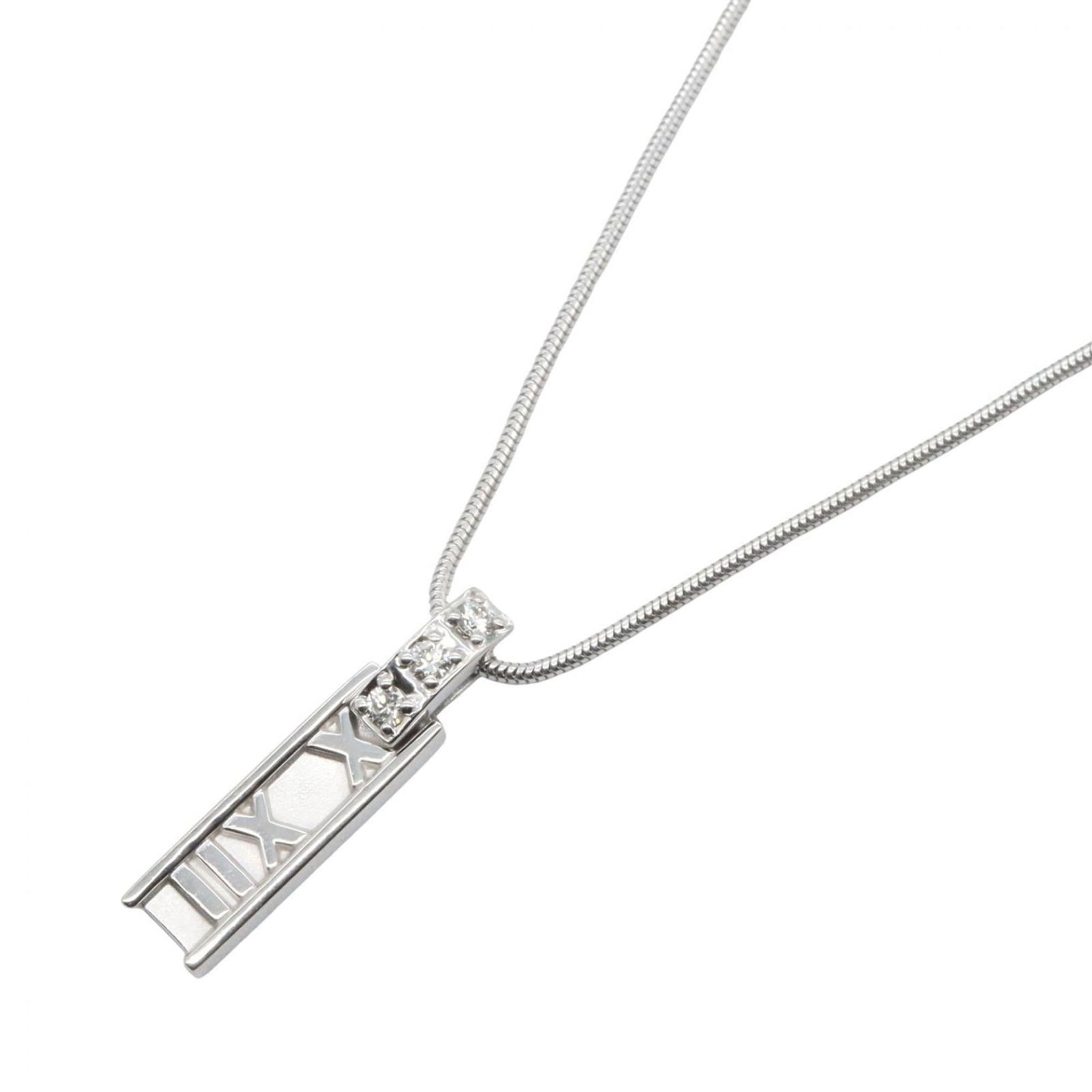 available silver and clear tones. - Tiffany & Co. Atlas Diamond Necklace in 18K White Gold with: available silver and clear tones. - Tiffany & Co. Atlas Diamond Necklace in 18K White Gold with Diamonds This listing features available silver and clear tones. - Tiffany & Co. Atlas Diamond Necklace