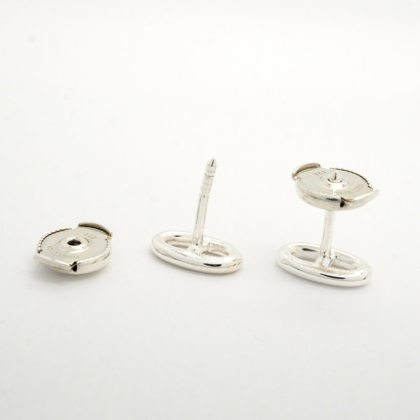925 Hermes Stud Earrings Silver - 4