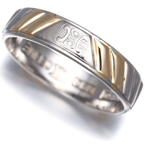 Gold Celine Ring Macadam Bicolor Us6 850 Platinum/ 18K 750 Yellow (1 of 4)