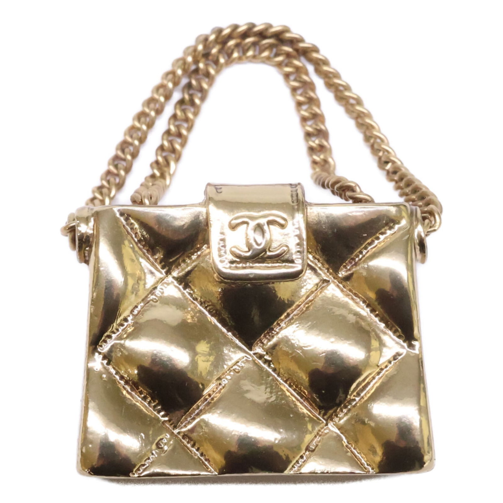 Metal Chanel Brooch: Metal Chanel Brooch This listing features Metal Chanel Brooch. Item specifics are provided below. Item Specifics: Brand: Chanel Type: Brooch Gender: Women Material: Metal Color: Gold Size (Hxwxd): 18c