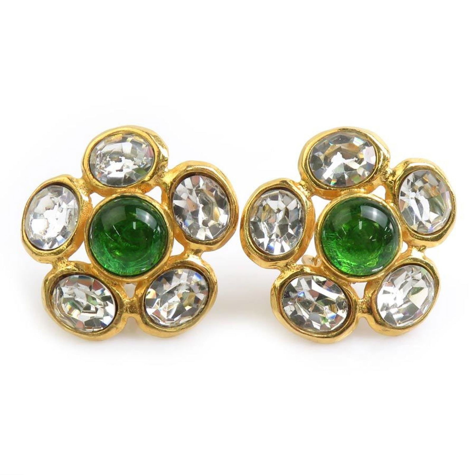 Rhinestone - Chanel Clip Earrings Glass - Metal: Rhinestone - Chanel Clip Earrings Glass - Metal This listing features Rhinestone - Chanel Clip Earrings Glass - Metal. Item specifics are provided below. Item Specifics: Brand: Chanel Type: Clip