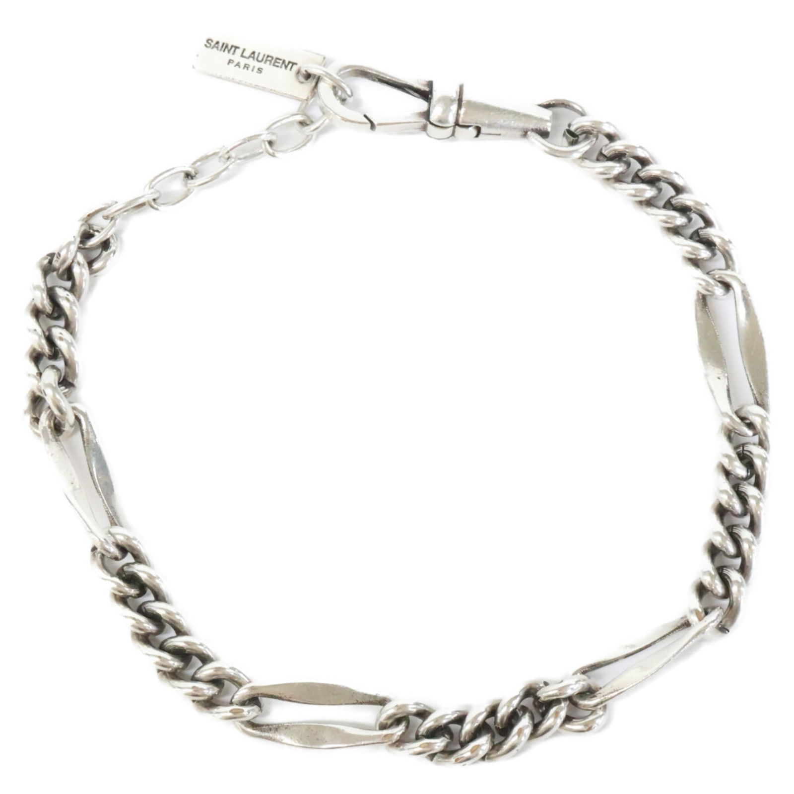 Metal Saint Laurent Charm Bracelet: Metal Saint Laurent Charm Bracelet This listing features Metal Saint Laurent Charm Bracelet. Item specifics are provided below. Item Specifics: Brand: Saint Laurent Type: Charm Bracelet Gender: Men