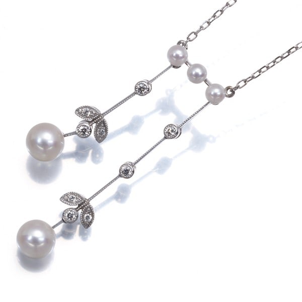 K18 Mikimoto Necklace Akoya Pearl 3.2-6.3Mm Diamond Leaf Milgrain Drop: K18 Mikimoto Necklace Akoya Pearl 3.2-6.3Mm Diamond Leaf Milgrain Drop This listing features K18 Mikimoto Necklace Akoya Pearl 3.2-6.3Mm Diamond Leaf Milgrain Drop. Item specifics are provided below.
