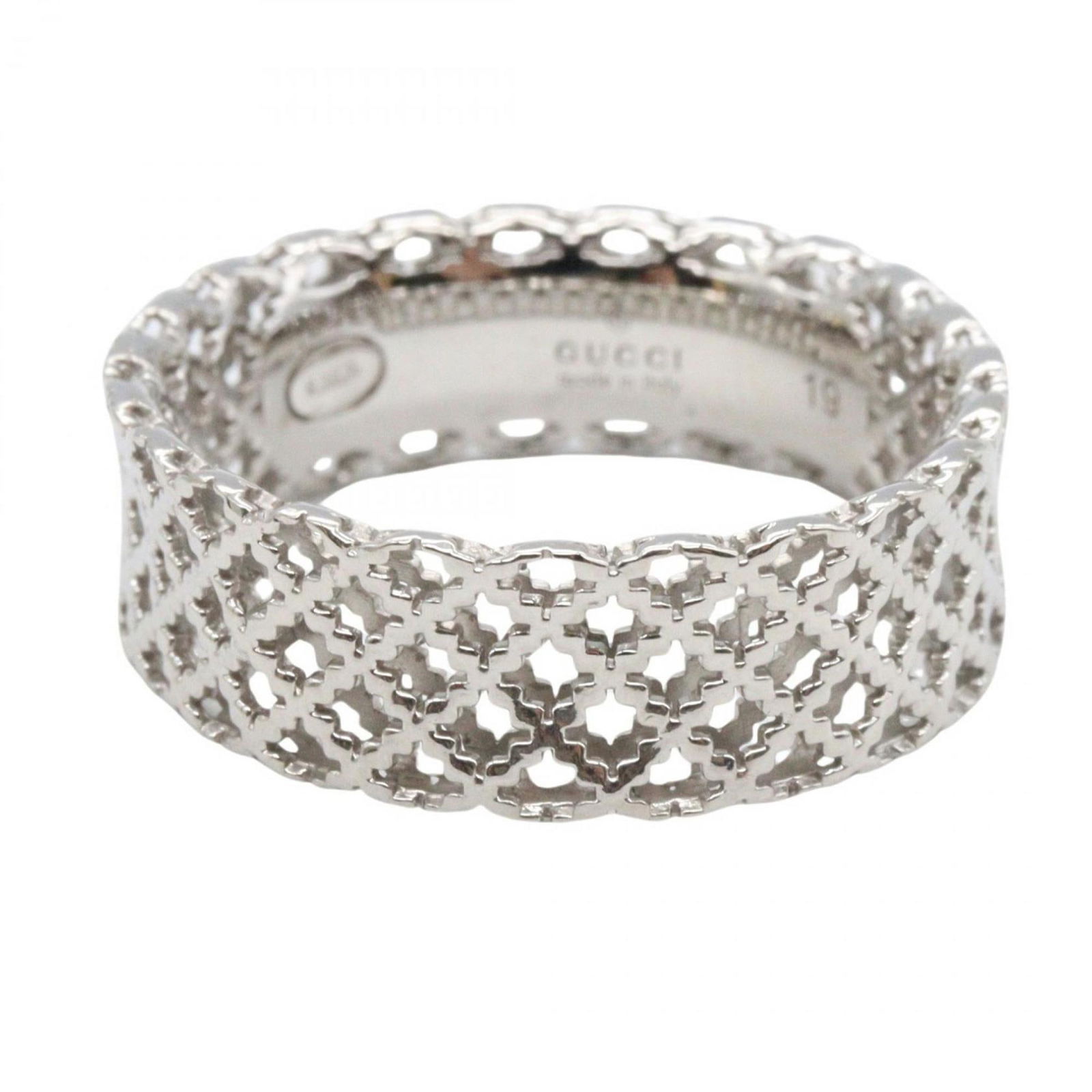 (18K) Gucci Band Ring White Gold - 2