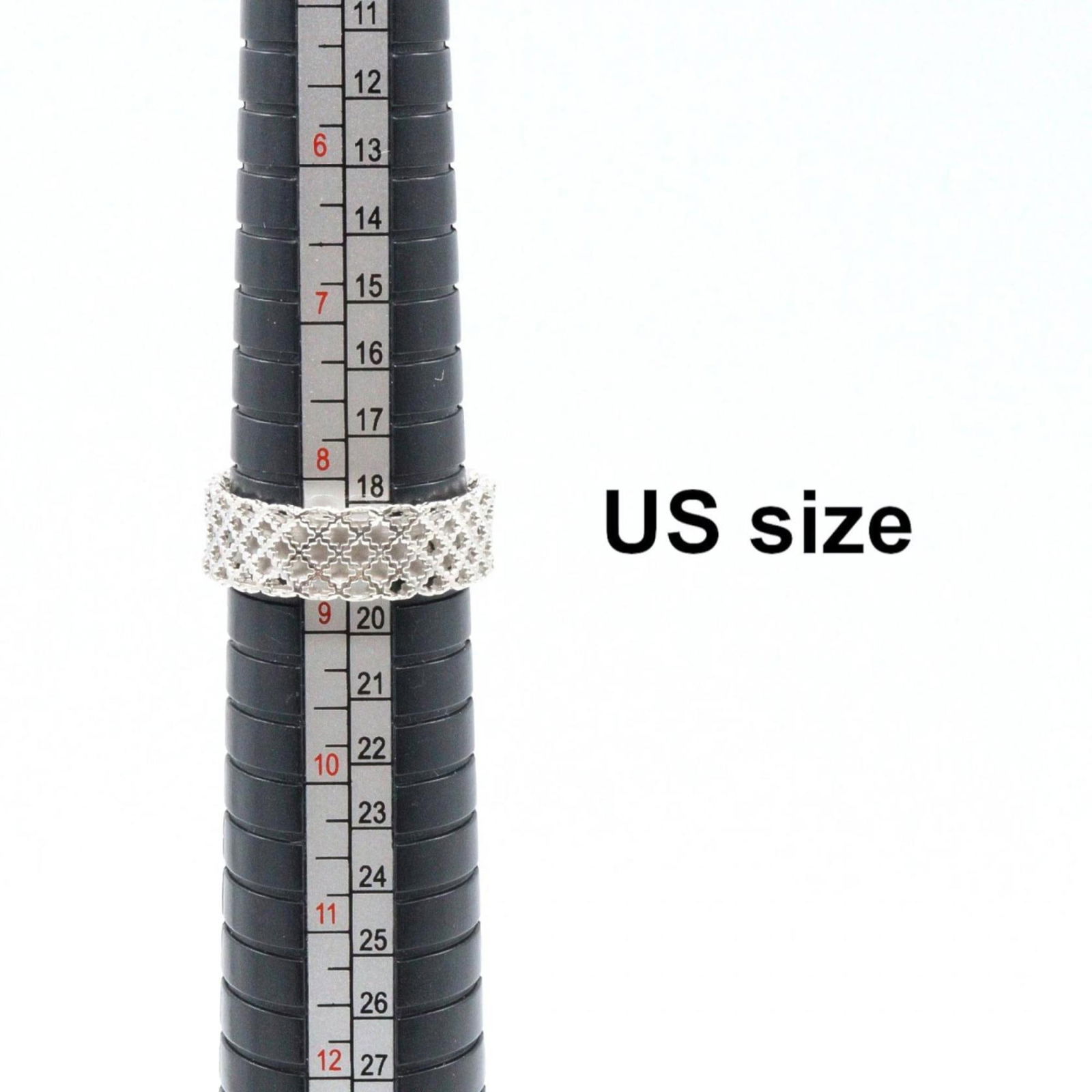 (18K) Gucci Band Ring White Gold - 6