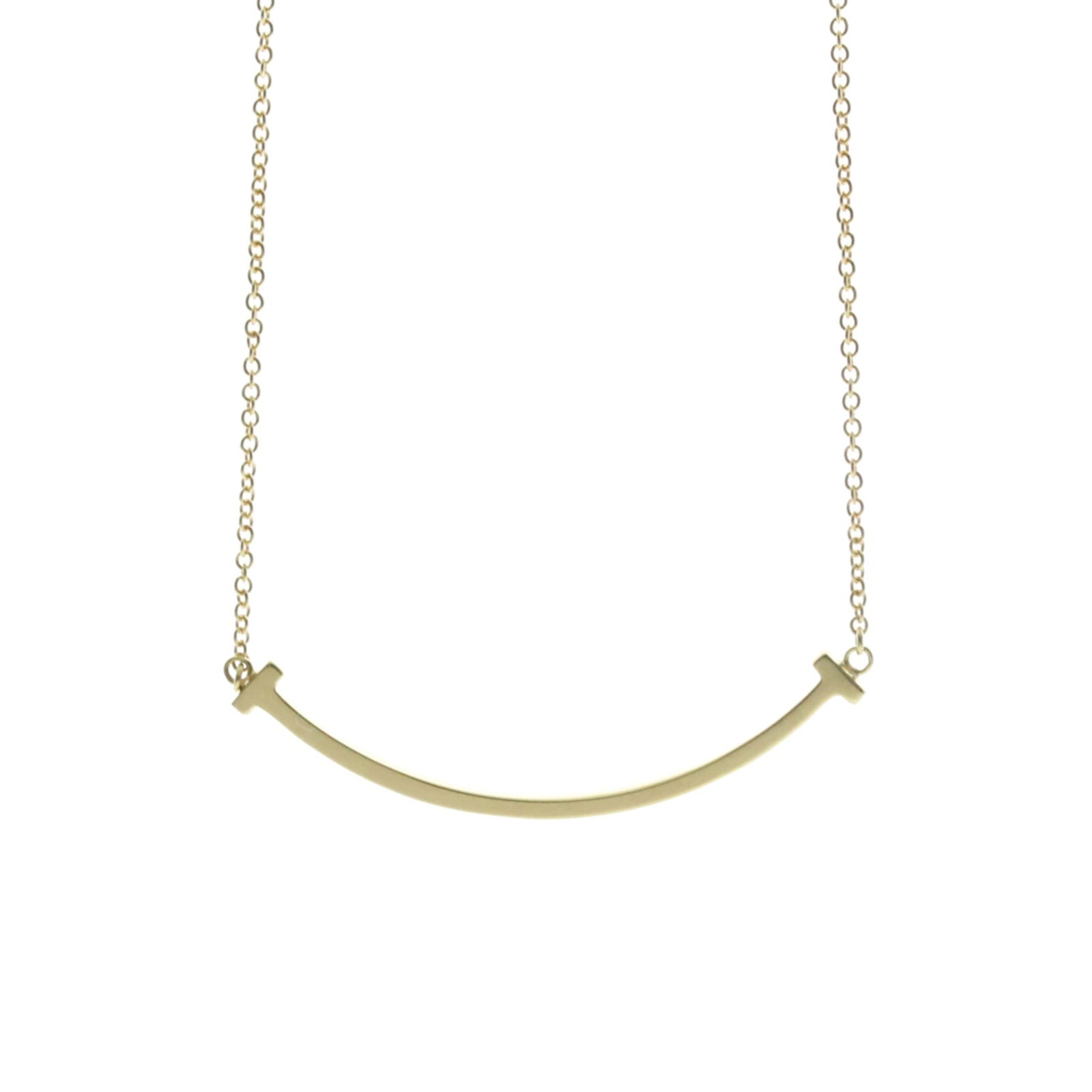 Women Fashion Pendant Necklace (Gold) - Tiffany T Smile Small Necklace Yellow Gold (18K) No Stone (1 of 12)