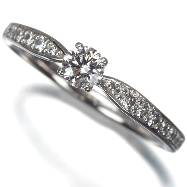 Platinum Tiffany&Co. Ring Diamond 0.21Ct Harmony Solitaire Us6-6.25 950 (1 of 5)