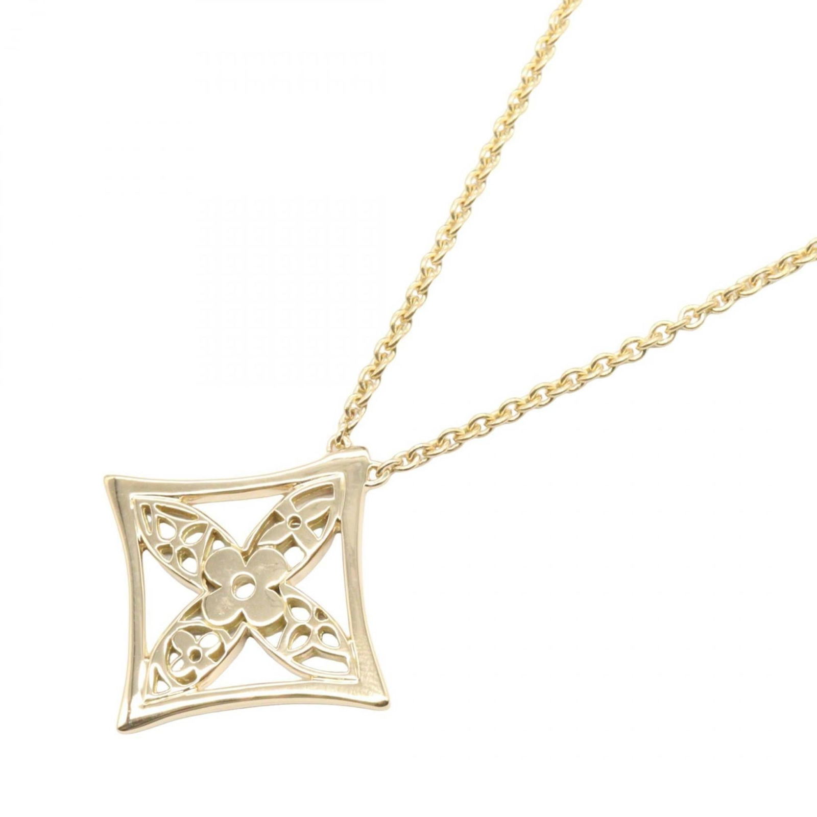 Women's - Louis Vuitton LOUIS VUITTON Pendant Monogram Lejoue Necklace - 18K Yellow Gold (1 of 5)