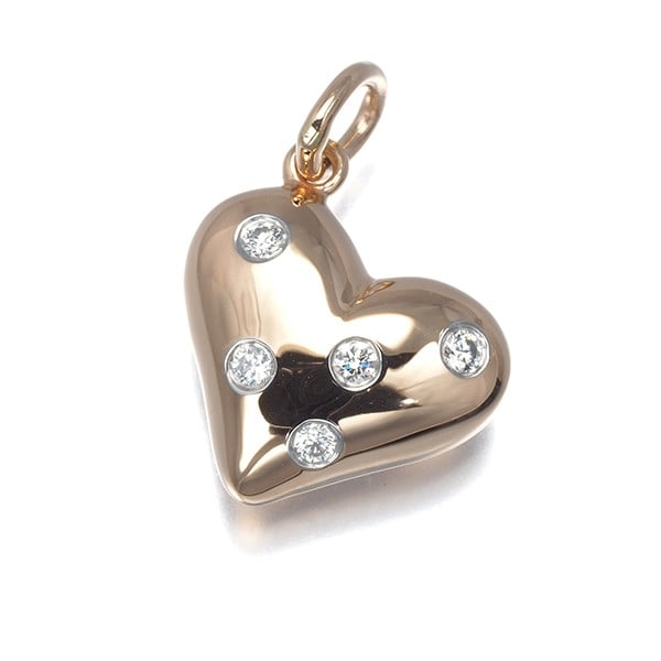 Platinum Tiffany&Co. Pendant Diamond Dots Heart 18K 750 Rose Gold/ 950 (1 of 4)
