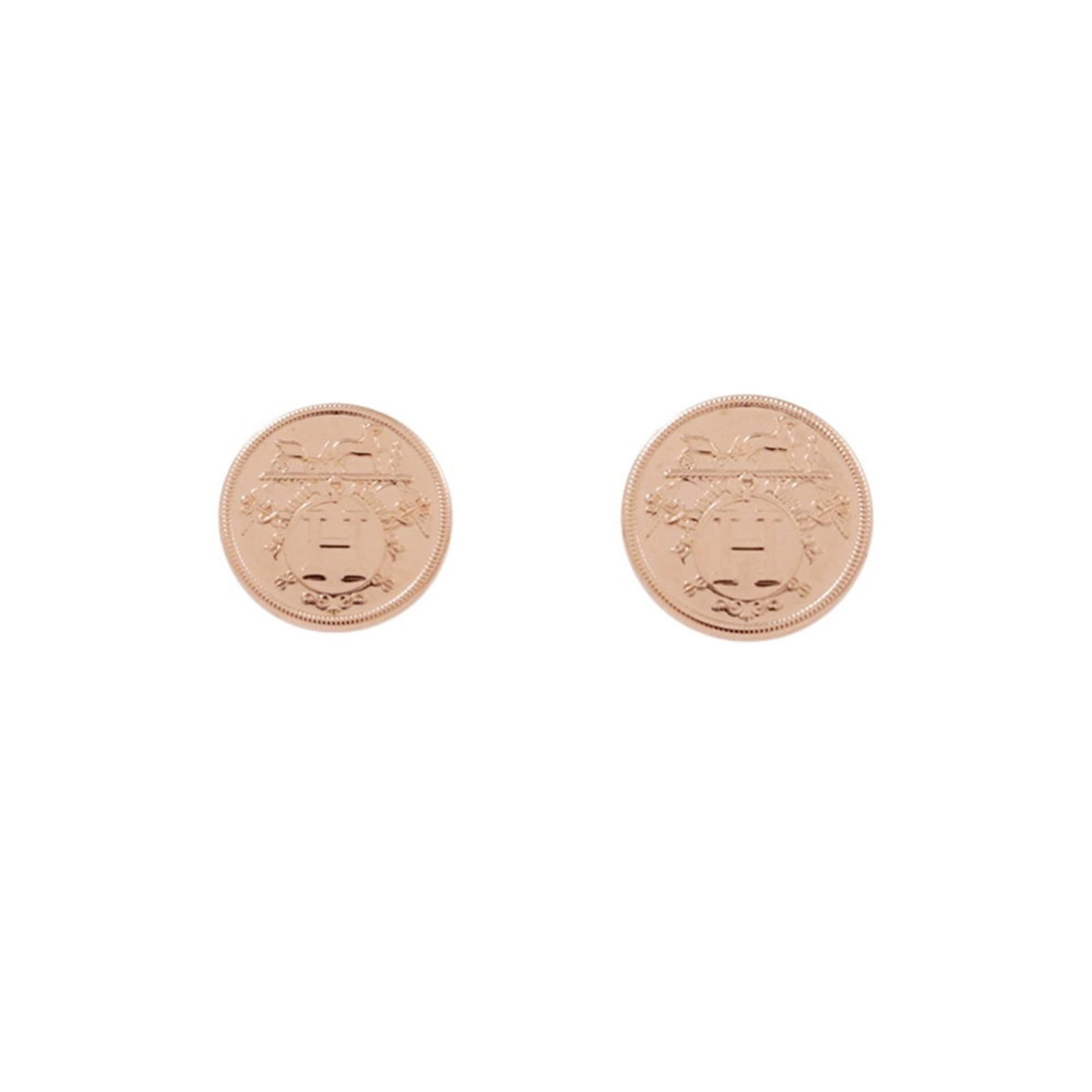 earrings. Hermes Ex Libris TPM earrings in 18K pink gold. HERMES (1 of 9)