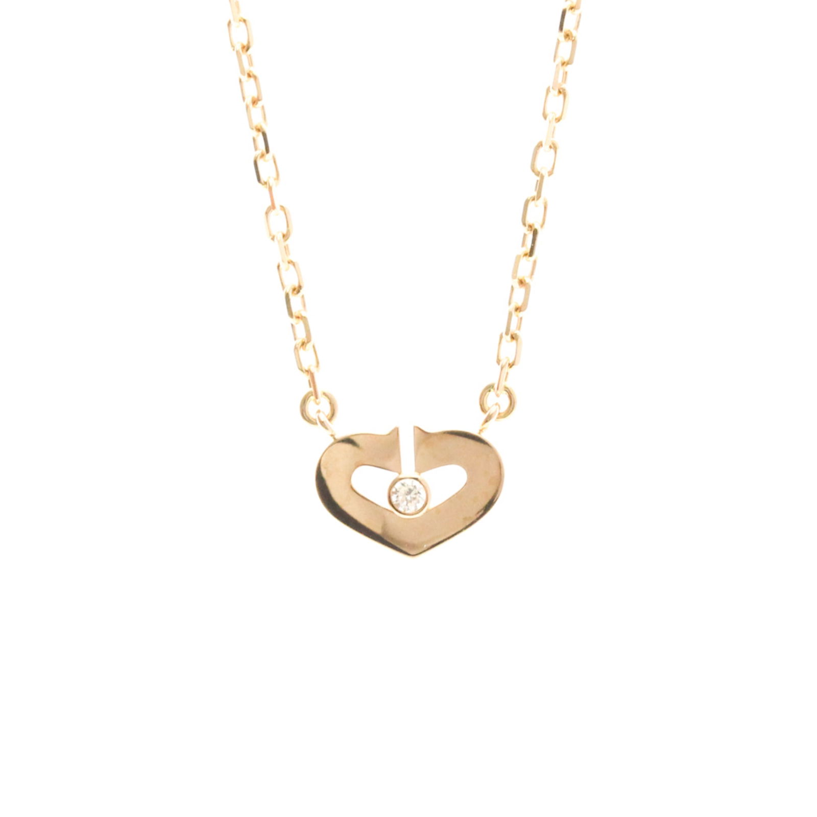 Women Fashion Pendant Necklace (Pink Gold) - Cartier C Heart 1P Diamond Necklace Pink Gold (18K): Women Fashion Pendant Necklace (Pink Gold) - Cartier C Heart 1P Diamond Necklace Pink Gold (18K) Diamond Men This listing features Women Fashion Pendant Necklace (Pink Gold) - Cartier C Heart 1P