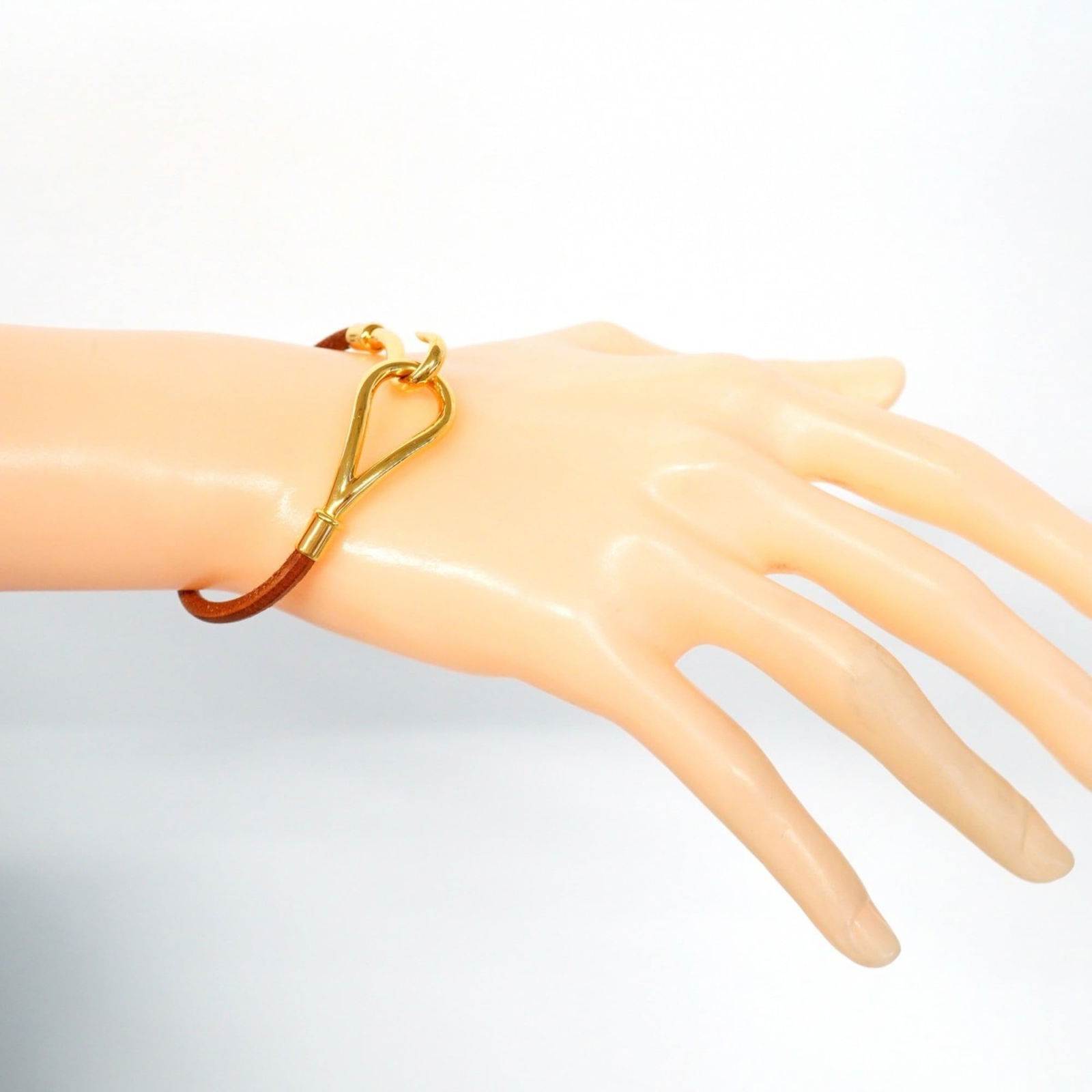 Leather - Hermes Charm Bracelet Gold Plating - 6