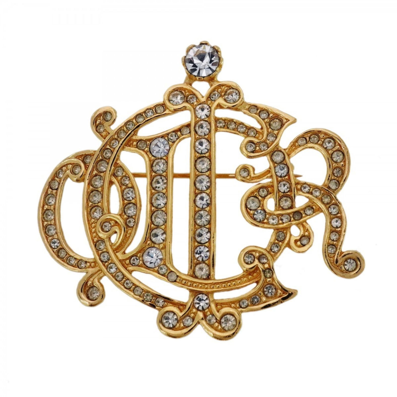 Rhinestone - Christian Dior Brooch Gold Plating: Rhinestone - Christian Dior Brooch Gold Plating This listing features Rhinestone - Christian Dior Brooch Gold Plating. Item specifics are provided below. Item Specifics: Brand: Christian Dior Type: