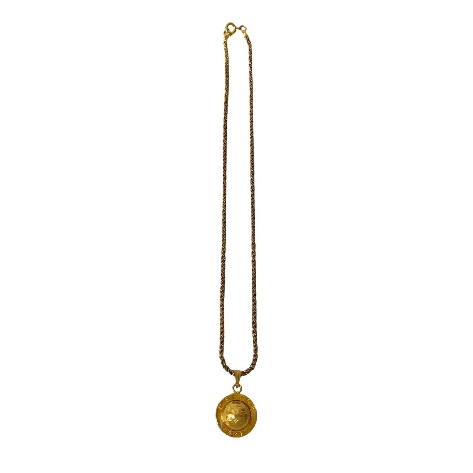 19105 CELINE Star Ball Motif GP Chain Necklace Pendant Gold: 19105 CELINE Star Ball Motif GP Chain Necklace Pendant Gold This listing features 19105 CELINE Star Ball Motif GP Chain Necklace Pendant Gold. Item specifics are provided below. Item Specifics: