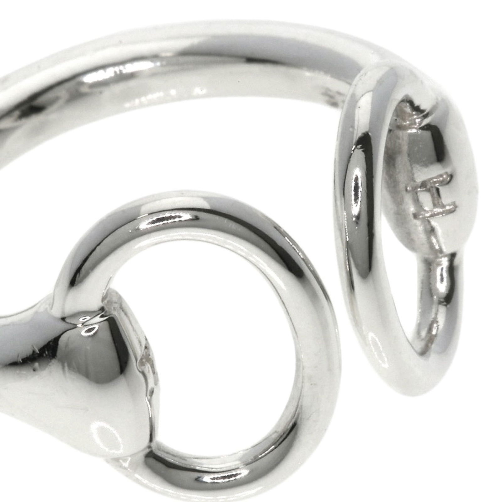 Silver Hermes Band Ring - 8