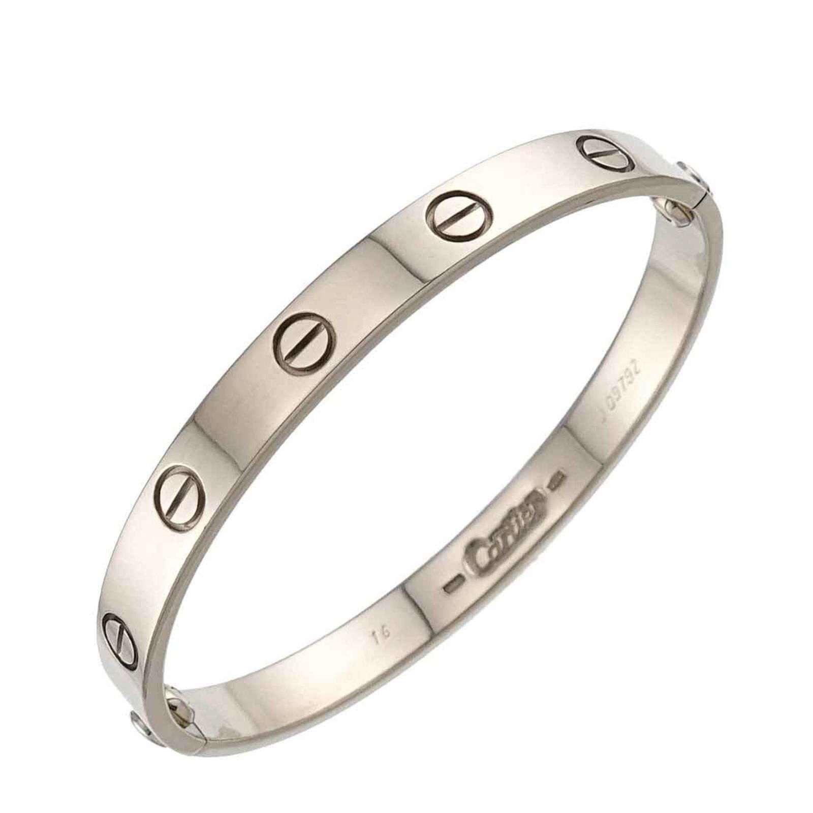 (18K) Cartier Bangle White Gold: (18K) Cartier Bangle White Gold This listing features (18K) Cartier Bangle White Gold. Item specifics are provided below. Item Specifics: Brand: Cartier Type: Bangle Gender: Women,Men Material: