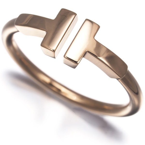 Gold Tiffany&Co. Ring Tiffany T Wire Us5.25-5.5 18K 750 Rose (1 of 4)