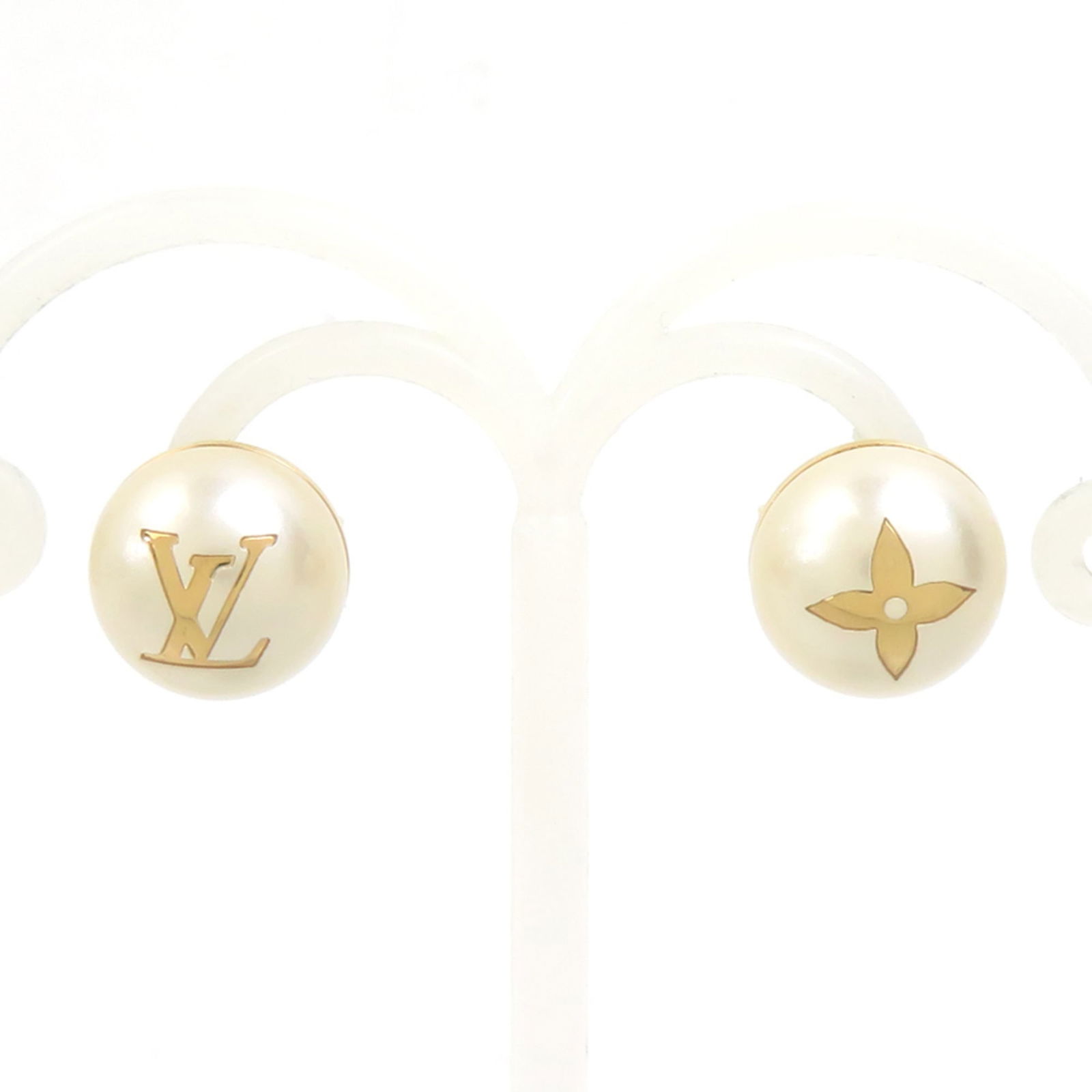 Metal - Louis Vuitton Stud Earrings Artificial Pearl (1 of 12)