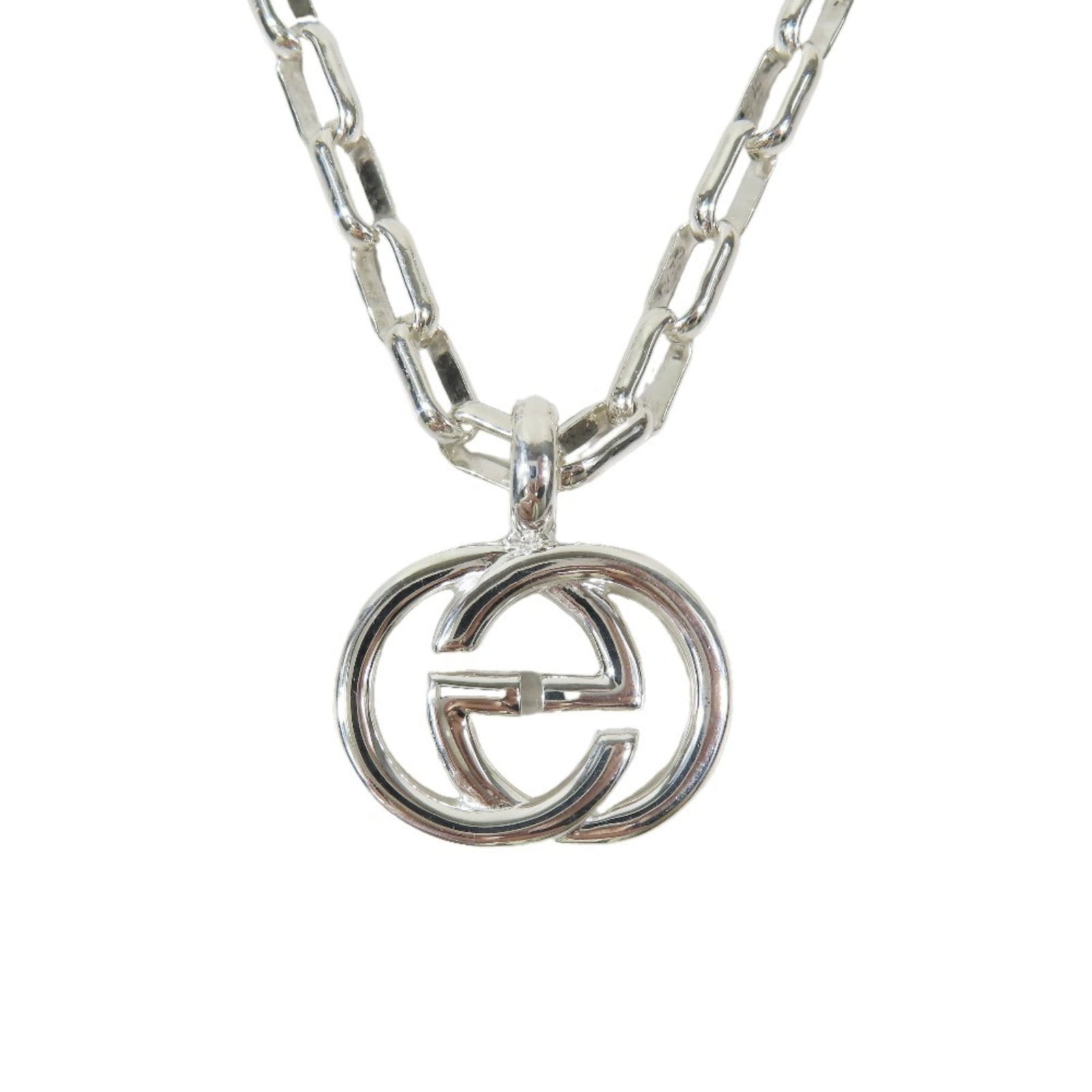 Perfect for Men and Women - Gucci Interlocking G Logo GG Necklace Chain in Sterling Silver (Ag925): Perfect for Men and Women - Gucci Interlocking G Logo GG Necklace Chain in Sterling Silver (Ag925) This listing features Perfect for Men and Women - Gucci Interlocking G Logo GG Necklace Chain in Ster