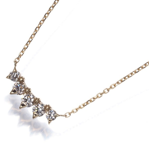 Gold Star Jewelry Necklace Diamond 0.20Ct 5P 18K 750 Yellow (1 of 4)