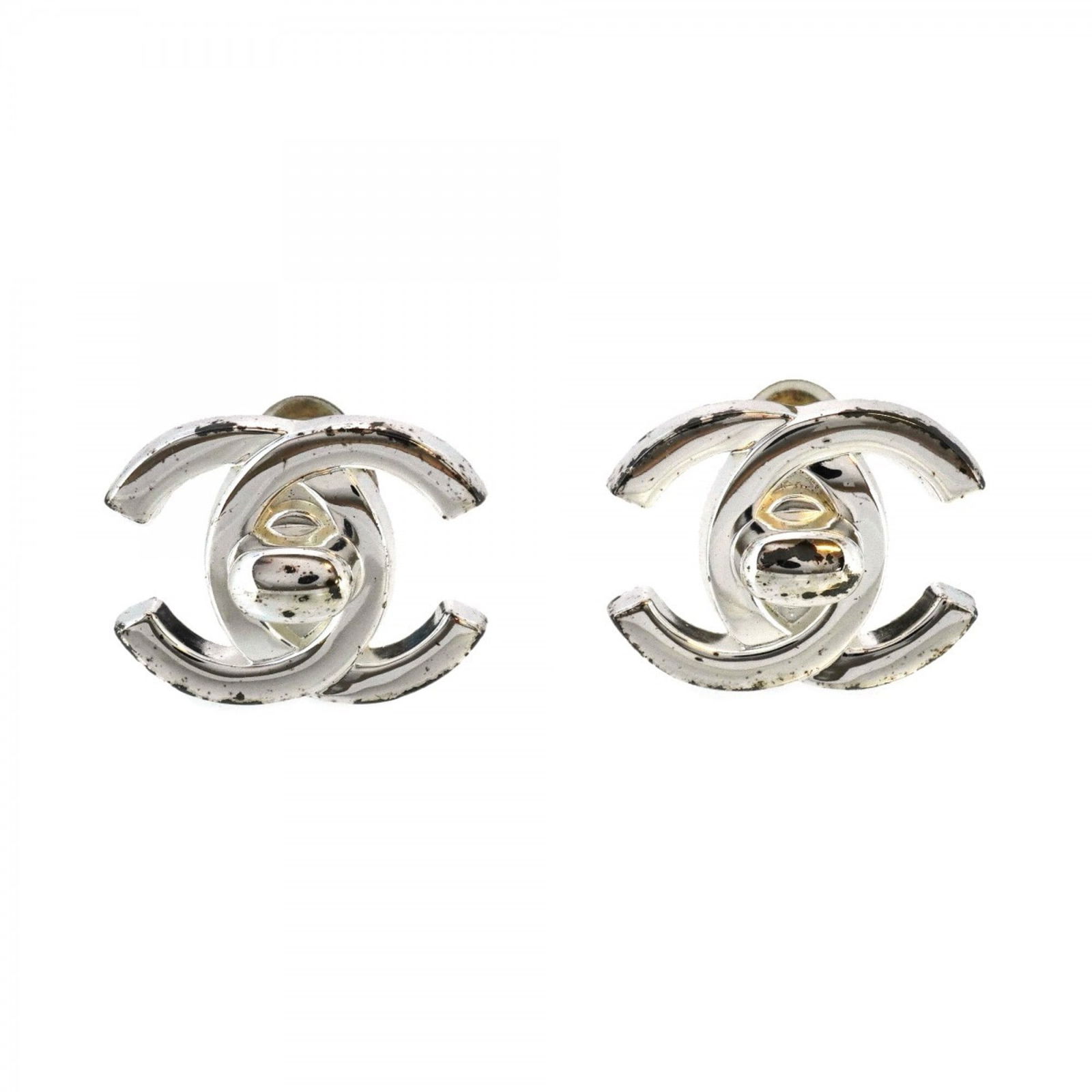Silver - Chanel Clip Earrings Metal (1 of 8)