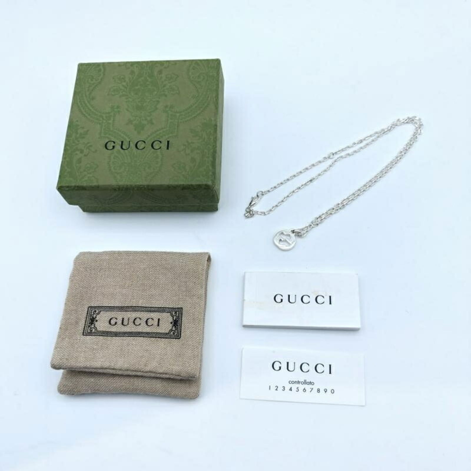 Gucci Interlocking Necklace Silver - 10