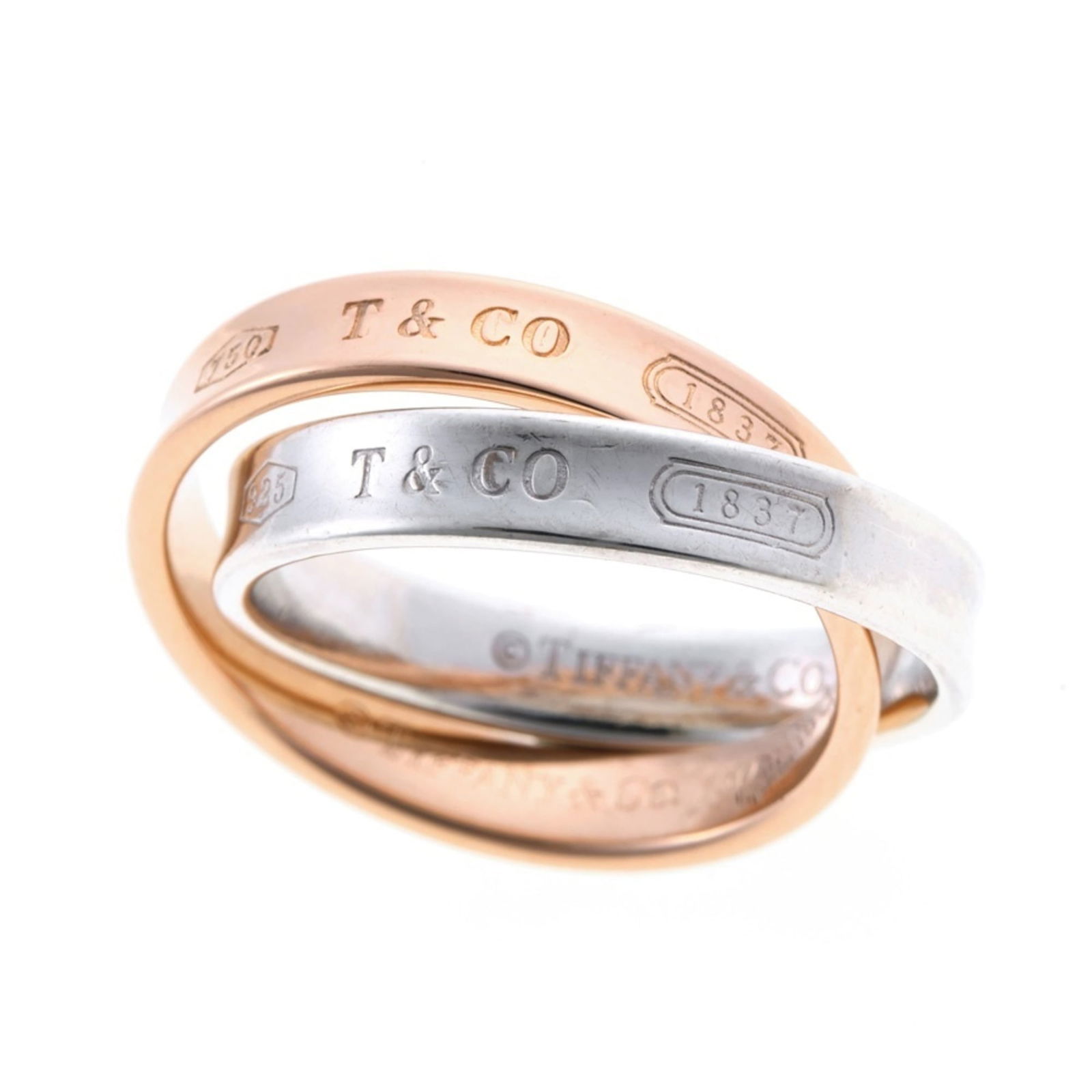 Sterling Silver 925 - Tiffany Band Ring Pink Gold (18K): Sterling Silver 925 - Tiffany Band Ring Pink Gold (18K) This listing features Sterling Silver 925 - Tiffany Band Ring Pink Gold (18K). Item specifics are provided below. Item Specifics: Brand: Tiffany