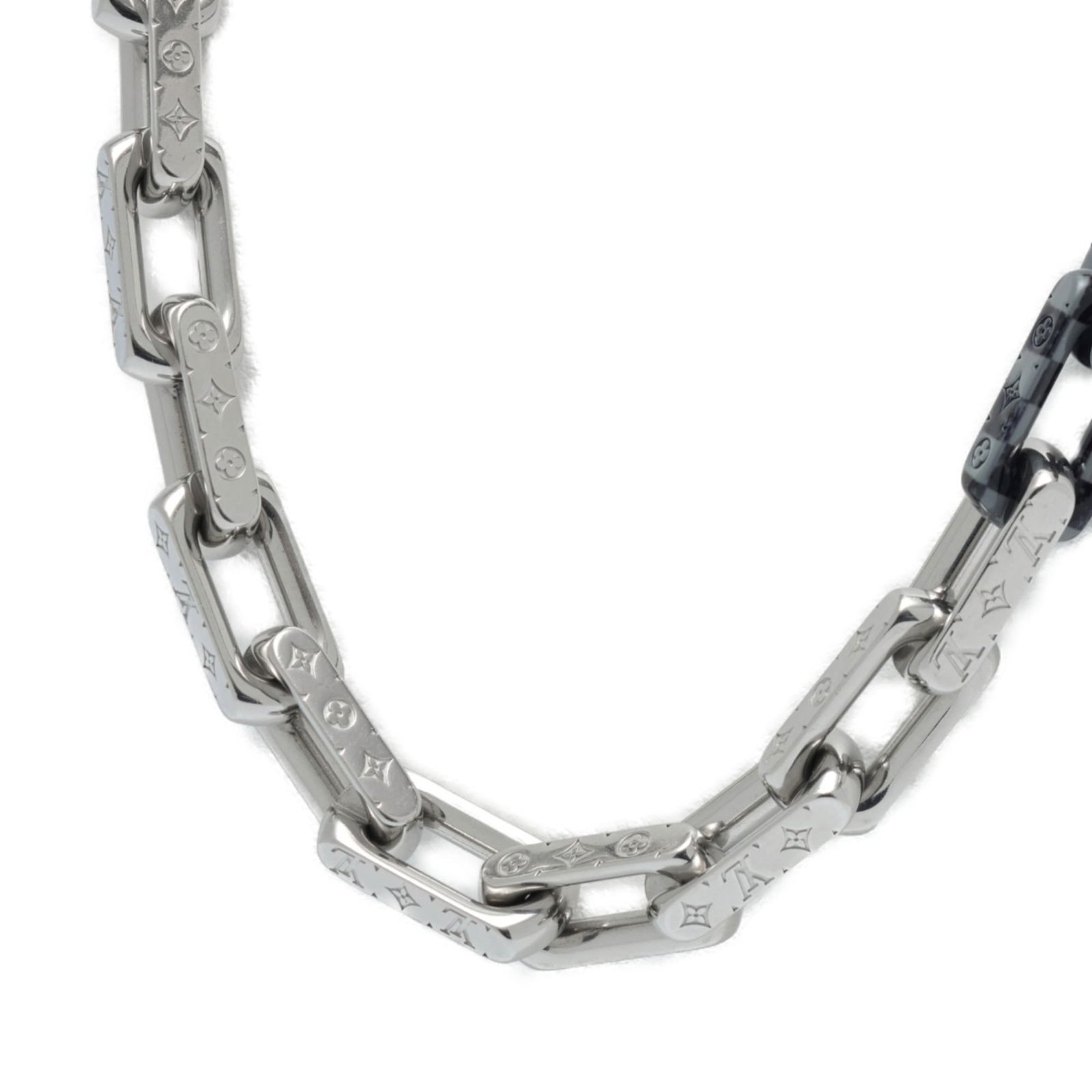 S-159731 Louis Vuitton Collier Damier Necklace Monogram Chain MP3189 Metal Silver Black: S-159731 Louis Vuitton Collier Damier Necklace Monogram Chain MP3189 Metal Silver Black This listing features S-159731 Louis Vuitton Collier Damier Necklace Monogram Chain MP3189 Metal Silver Black. I