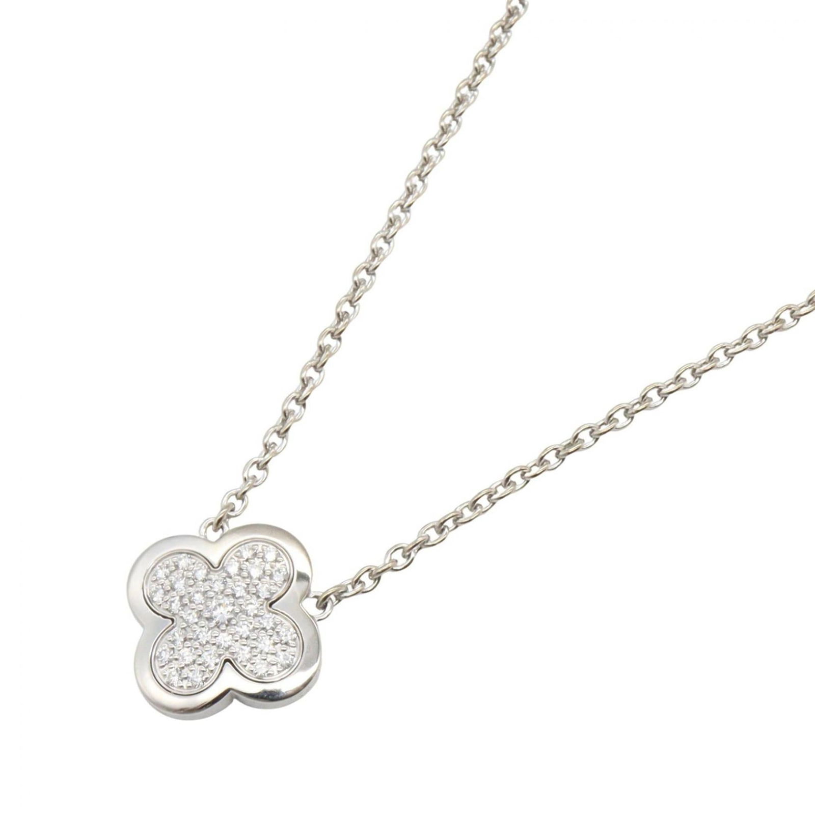 Clear). Van Cleef & Arpels Pure Alhambra Diamond Necklace in 18K White Gold (Silver or: Clear). Van Cleef & Arpels Pure Alhambra Diamond Necklace in 18K White Gold (Silver or This listing features Clear). Van Cleef & Arpels Pure Alhambra Diamond Necklace in 18K White Gold (Silver or. Ite