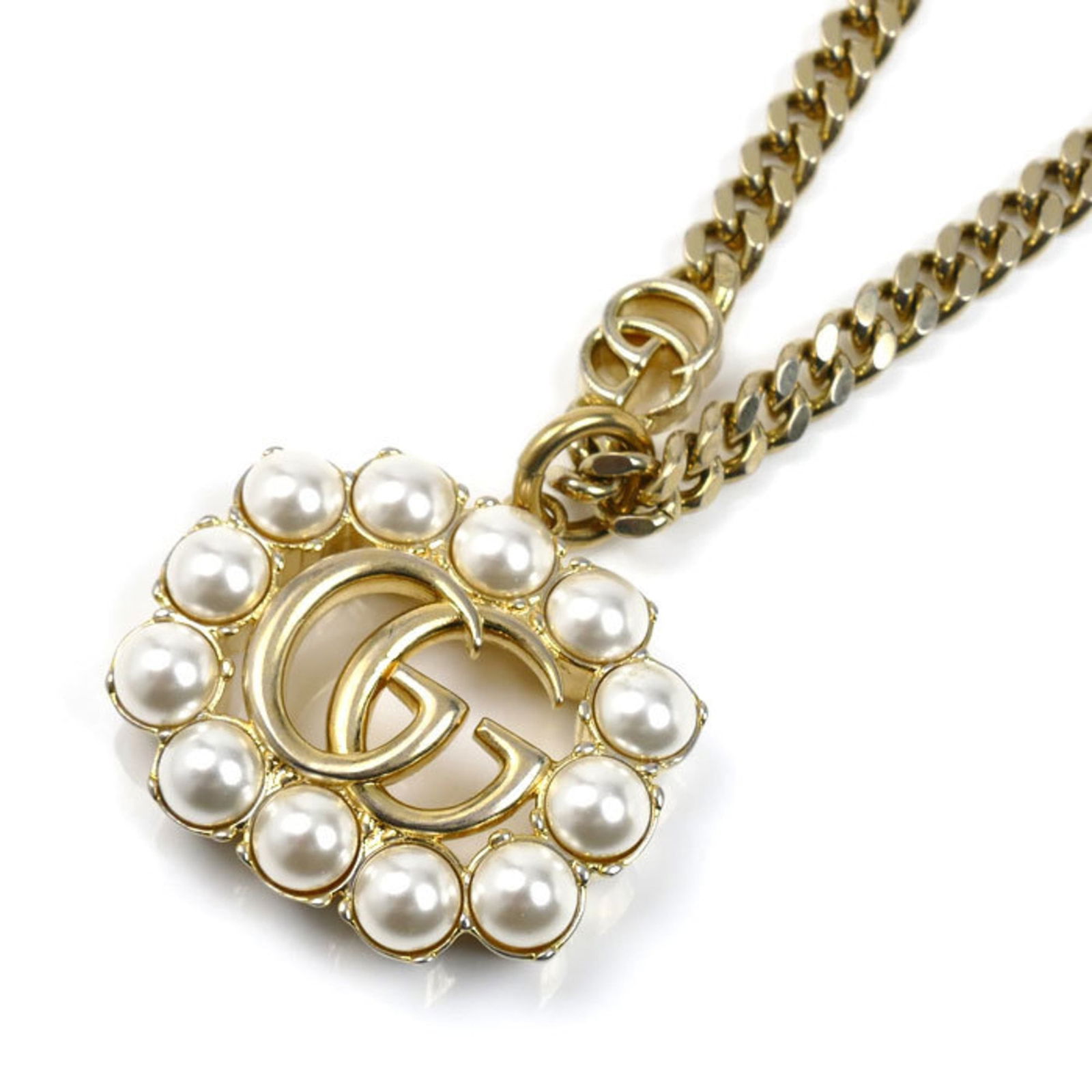 Women's - GUCCI GP Double G Faux Pearl Necklace - 49.8g - 49cm (1 of 7)