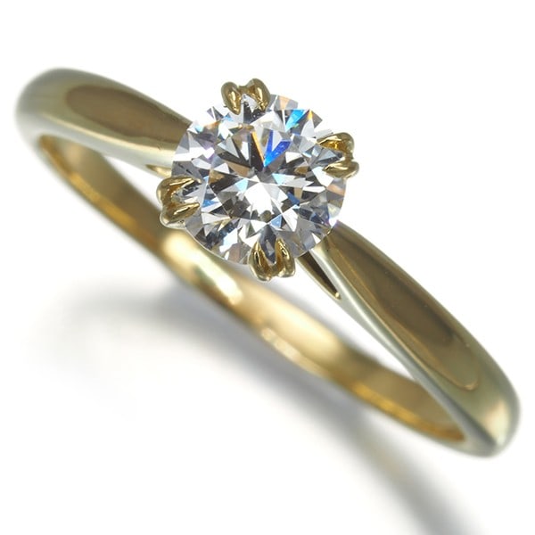 Yg Harry Winston Ring Diamond 0.56 F Vs2 3Ex Solitaire Us6-6.25 18K (1 of 6)