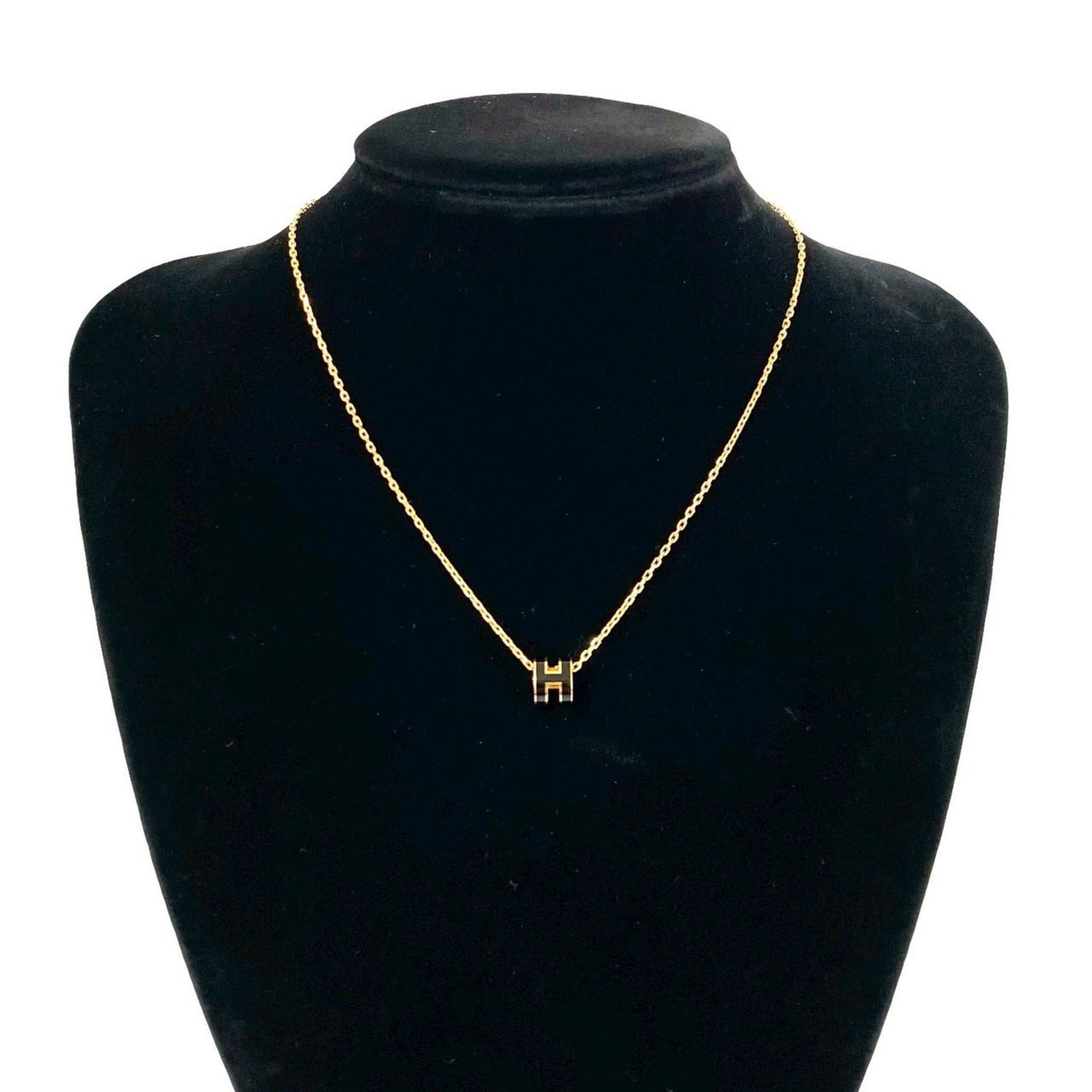 52558 HERMES Mini Pop Ash GP Necklace Pendant Choker Black Gold: 52558 HERMES Mini Pop Ash GP Necklace Pendant Choker Black Gold This listing features 52558 HERMES Mini Pop Ash GP Necklace Pendant Choker Black Gold. Item specifics are provided below. Item