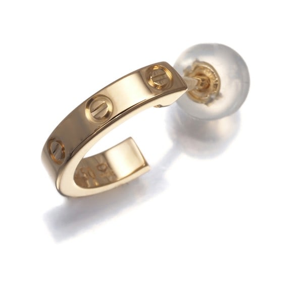 Gold Cartier Earring Mini Love Hoop Single 18K 750 Yellow: Gold Cartier Earring Mini Love Hoop Single 18K 750 Yellow This listing features Gold Cartier Earring Mini Love Hoop Single 18K 750 Yellow. Item specifics are provided below. Item Specifics: Brand: Car