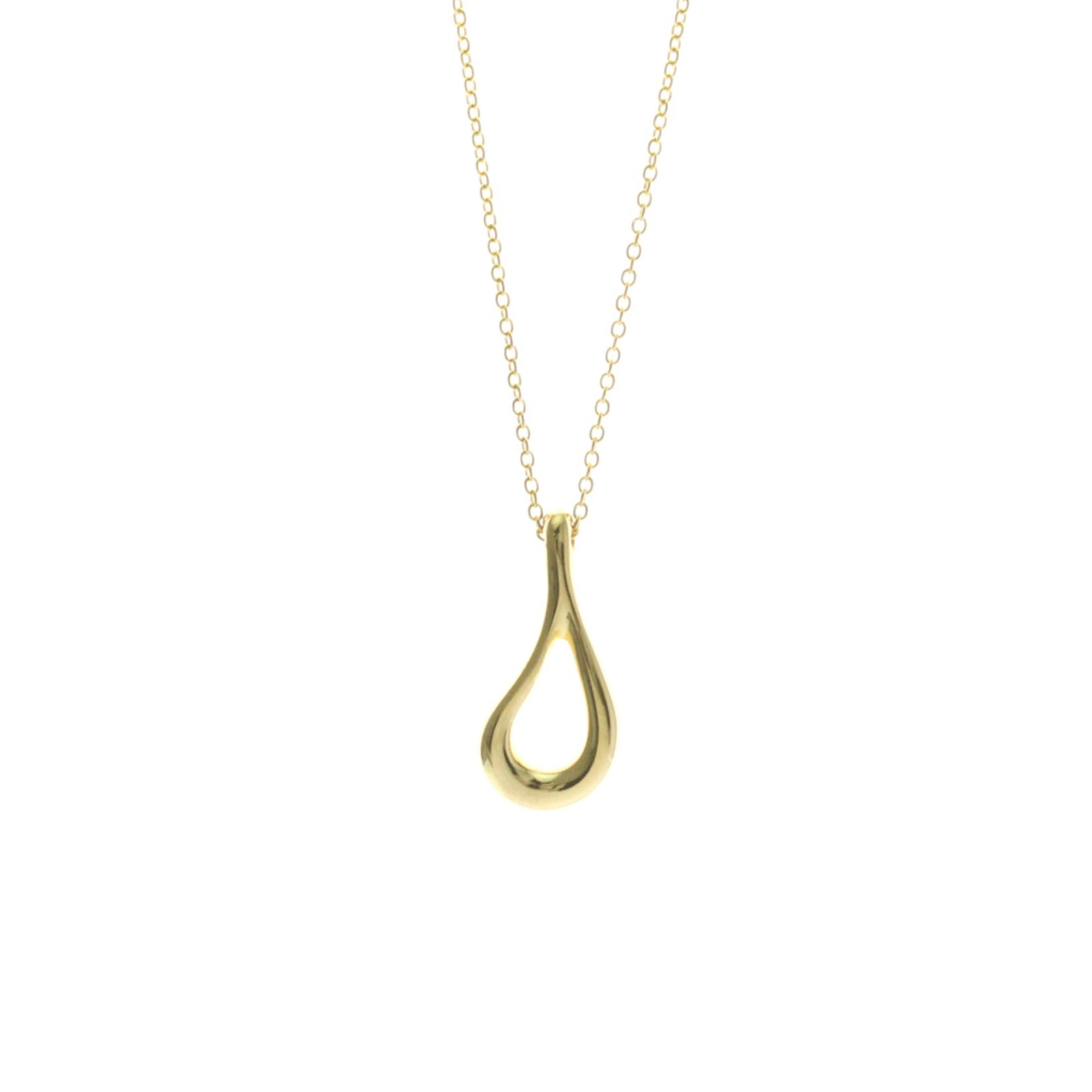 Women Fashion Pendant Necklace (Gold) - Tiffany Open Teardrop Necklace Yellow Gold (18K) No Stone (1 of 14)