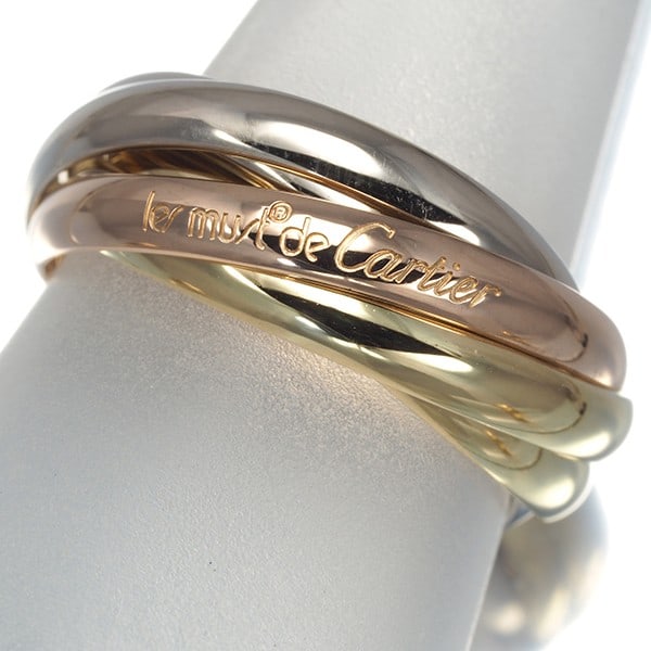 Rg Cartier Ring Trinity 3Color Sm 5-Strand Eu53 18K Yg/ Wg/ (1 of 3)