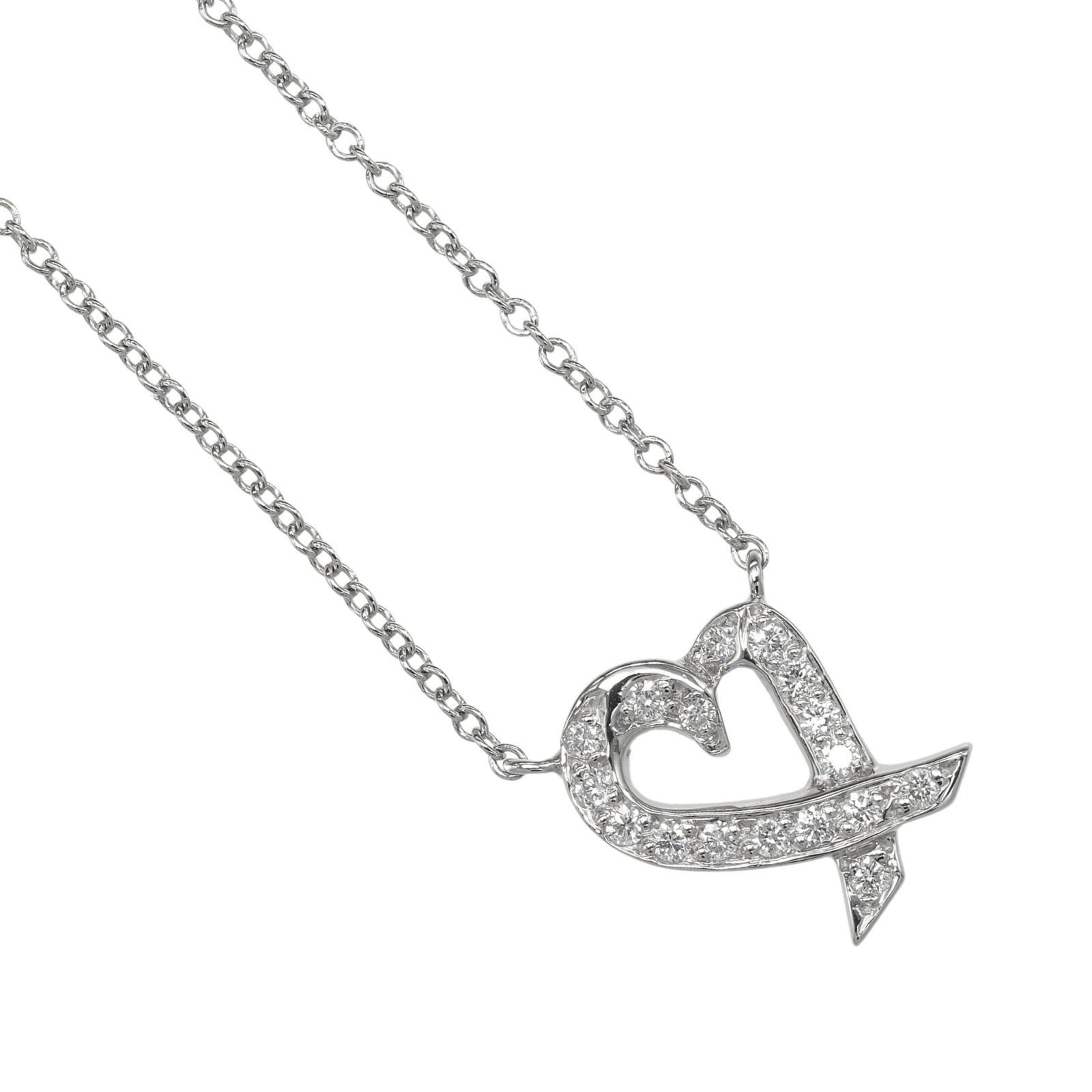 Approx. 3.3g - Tiffany & Co. Loving Heart Necklace - Pt950 Platinum with Diamonds: Approx. 3.3g - Tiffany & Co. Loving Heart Necklace - Pt950 Platinum with Diamonds This listing features Approx. 3.3g - Tiffany & Co. Loving Heart Necklace - Pt950 Platinum with Diamonds. Item