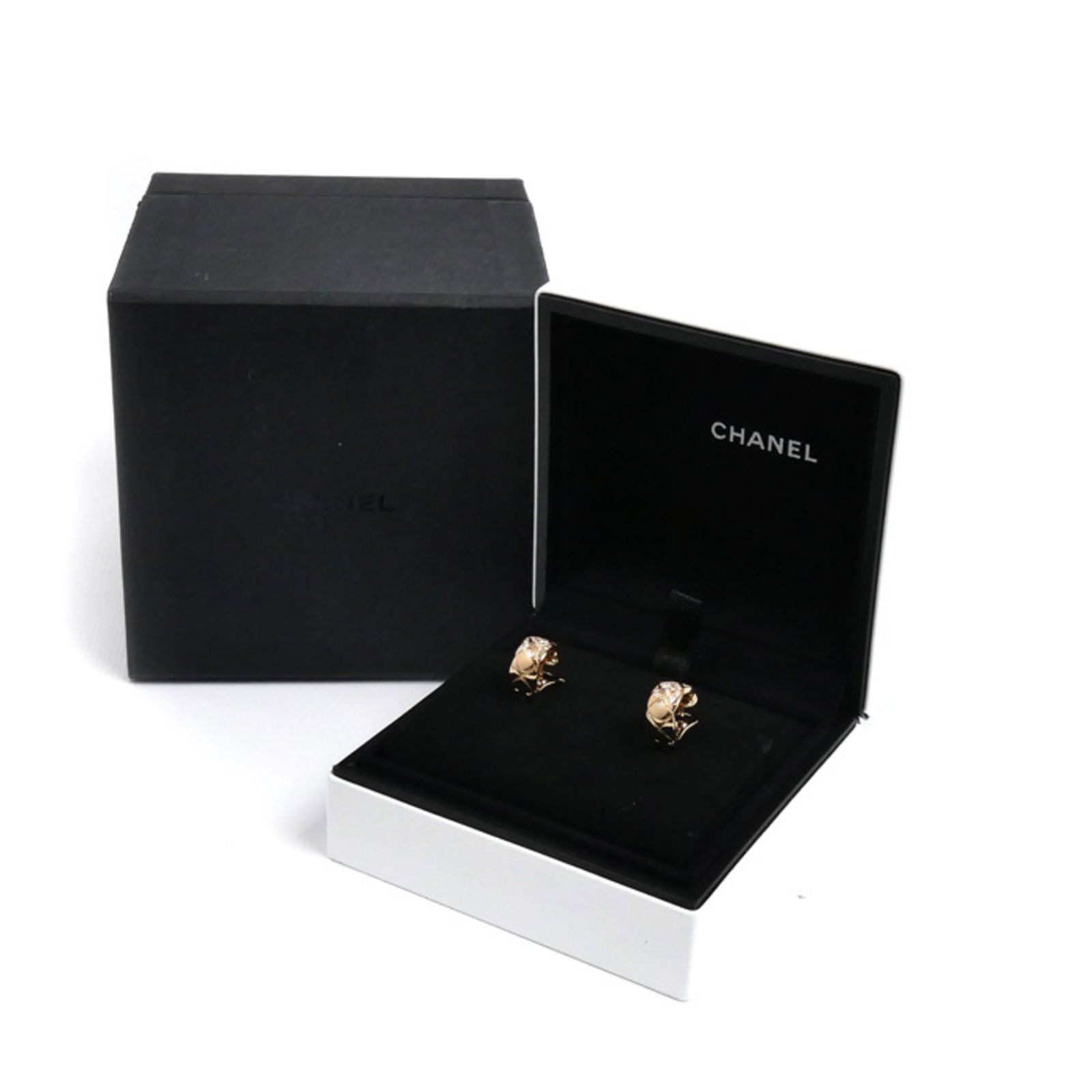 (18K) Chanel Stud Earrings Pink Gold - 5