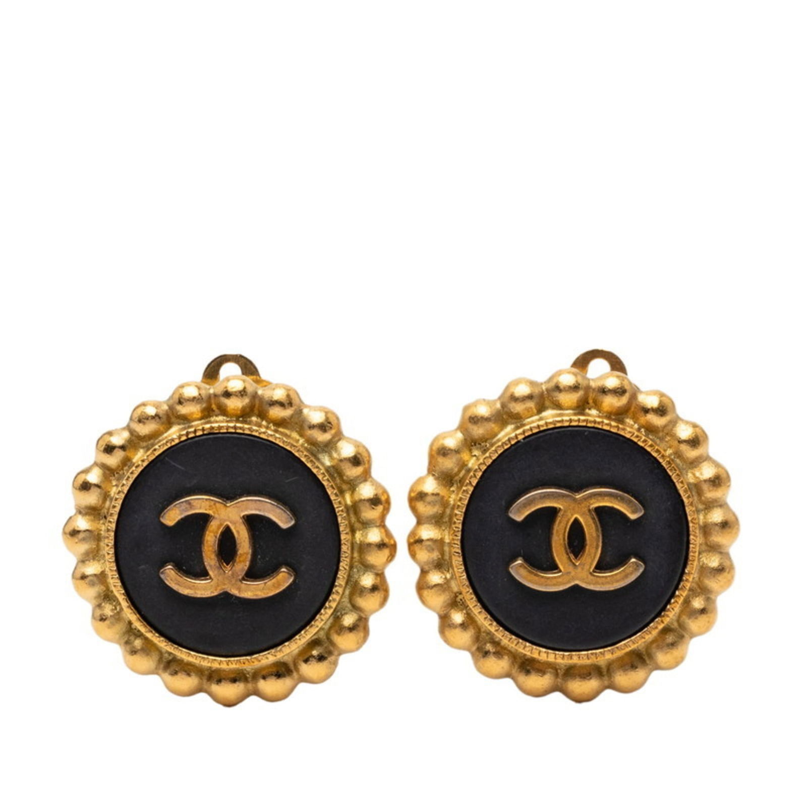 Women Vintage Chanel Coco Mark Round Earrings in Black and Gold Plated for: Women Vintage Chanel Coco Mark Round Earrings in Black and Gold Plated for This listing features Women Vintage Chanel Coco Mark Round Earrings in Black and Gold Plated for. Item specifics are