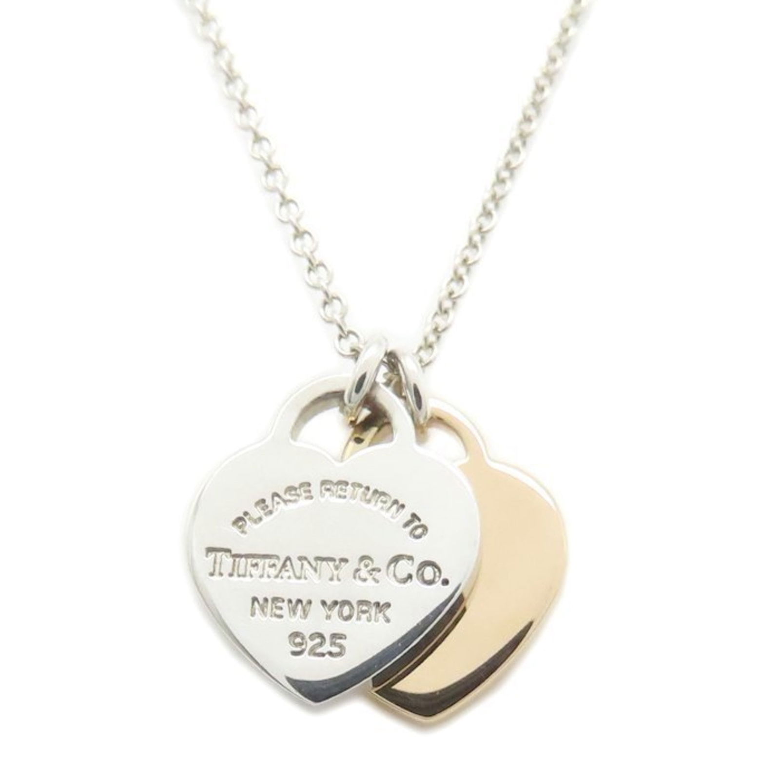 294944 - TIFFANY & Co. Return to Tiffany Double Heart Tag Necklace in 925 Sterling Silver and 18K: 294944 - TIFFANY & Co. Return to Tiffany Double Heart Tag Necklace in 925 Sterling Silver and 18K Gold - Women's This listing features 294944 - TIFFANY & Co. Return to Tiffany Double Heart Tag