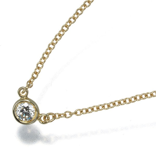Gold Tiffany&Co. Necklace Diamond 0.08Ct By The Yard 18K 750 Yellow (1 of 4)