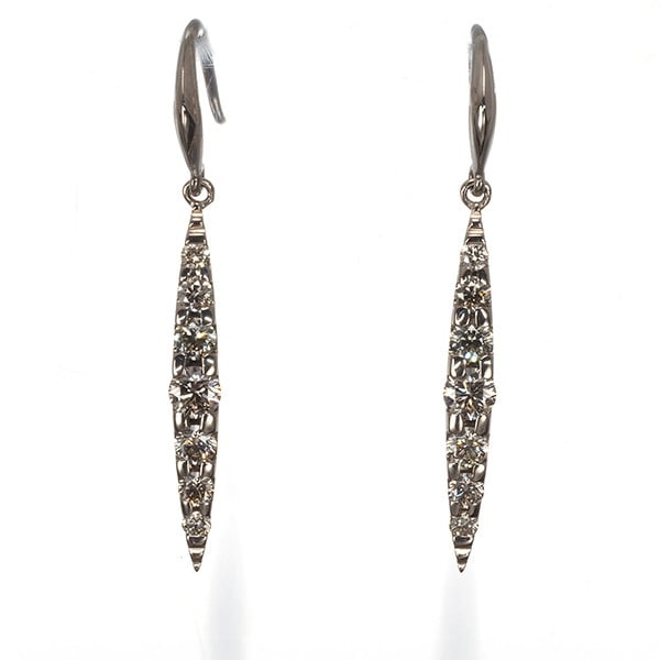 Gold Kashikey Earrings Diamond 0.48Ct Naked Hook 18K 750 Brown (1 of 5)