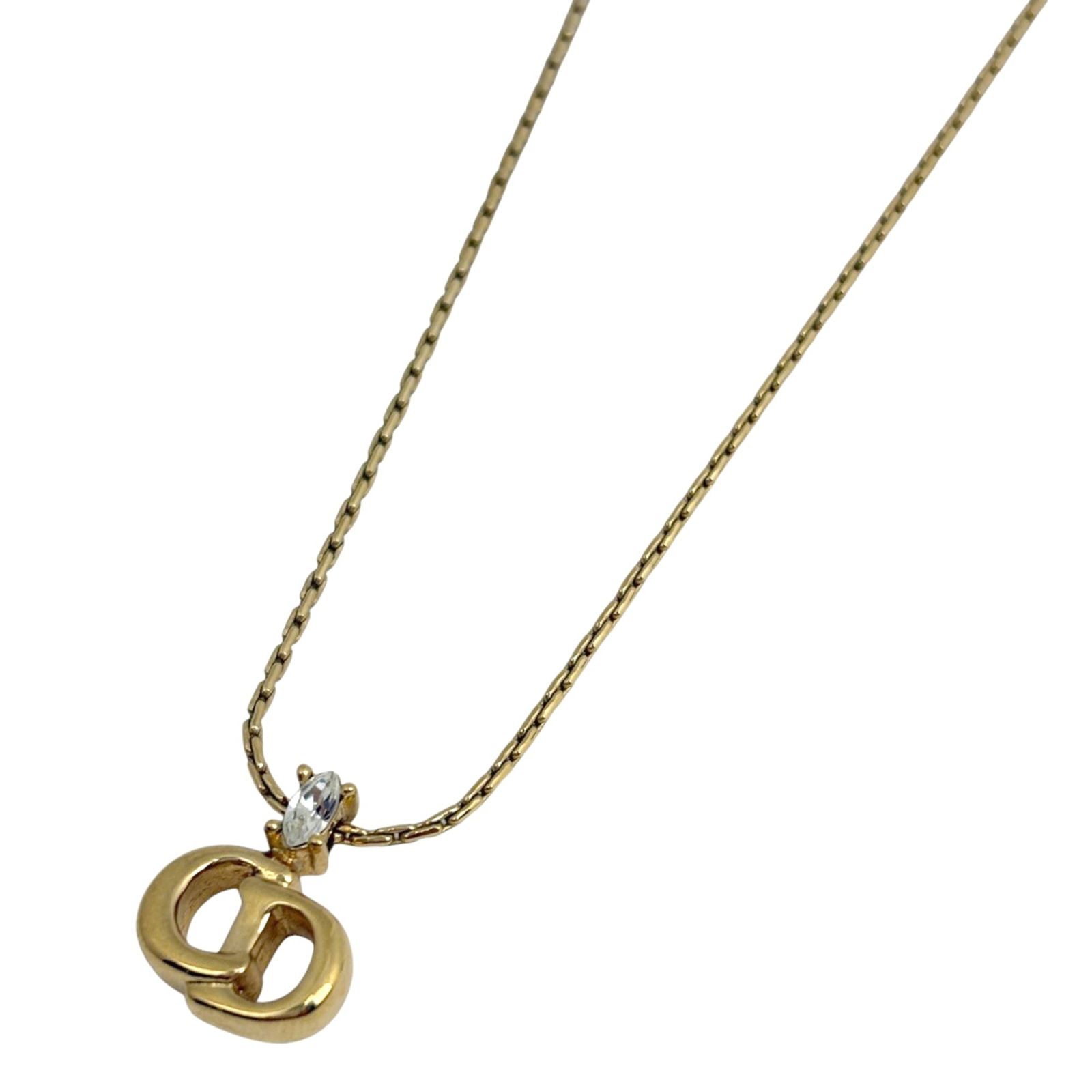 Women's Christian Dior Logo Rhinestone Necklace CD GP Gold: Women's Christian Dior Logo Rhinestone Necklace CD GP Gold This listing features Women's Christian Dior Logo Rhinestone Necklace CD GP Gold. Item specifics are provided below. Item Specifics: Brand: