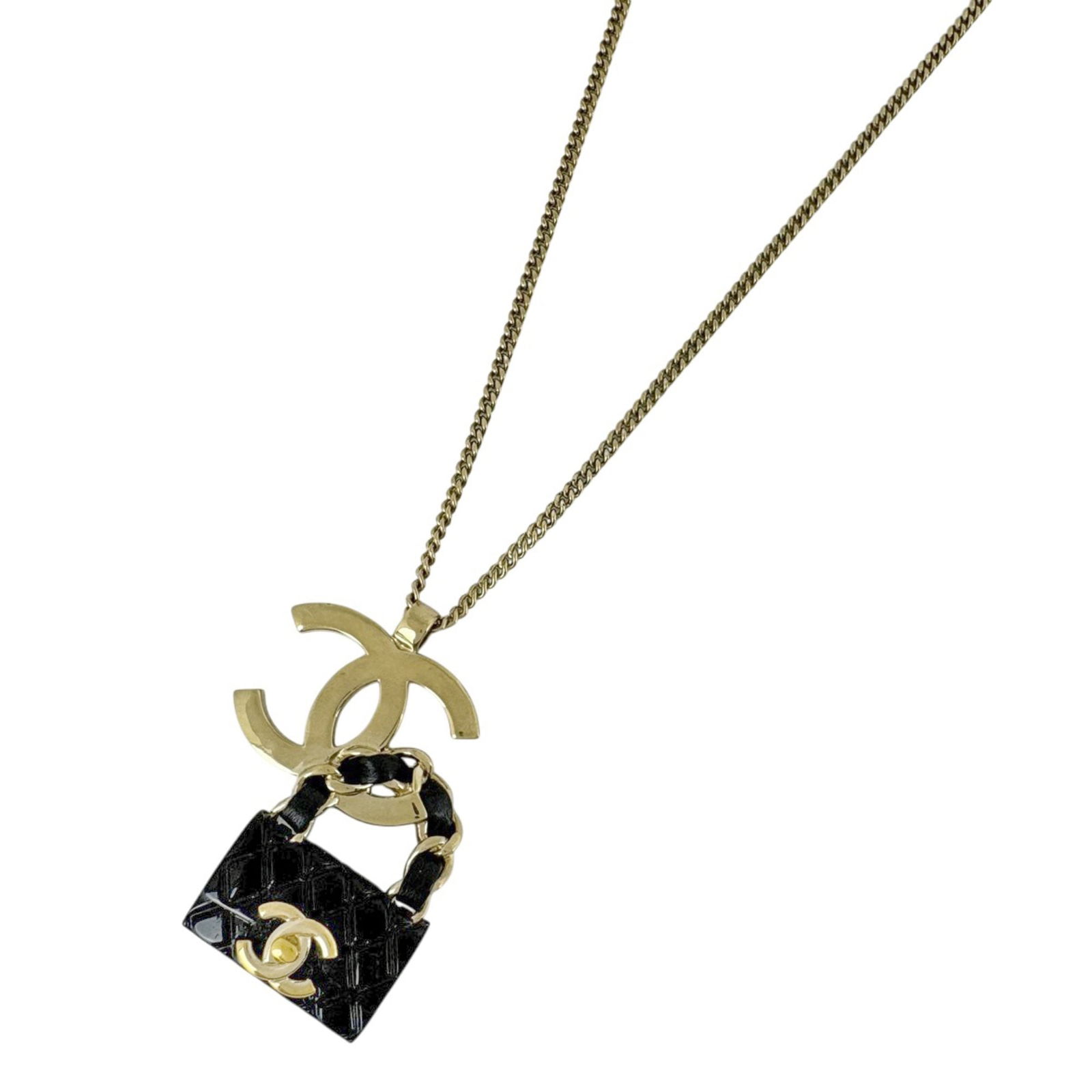 Women's CHANEL Coco Mark Chain Necklace Matelasse Bag Charm GP Gold Black: Women's CHANEL Coco Mark Chain Necklace Matelasse Bag Charm GP Gold Black This listing features Women's CHANEL Coco Mark Chain Necklace Matelasse Bag Charm GP Gold Black. Item specifics are provided b