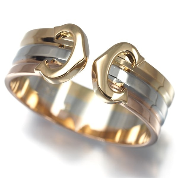 Gold Cartier Ring 2C Double C C2 3Color Sm Eu53 18K 750 Yellow White Rose: Gold Cartier Ring 2C Double C C2 3Color Sm Eu53 18K 750 Yellow White Rose This listing features Gold Cartier Ring 2C Double C C2 3Color Sm Eu53 18K 750 Yellow White Rose. Item specifics are provided b