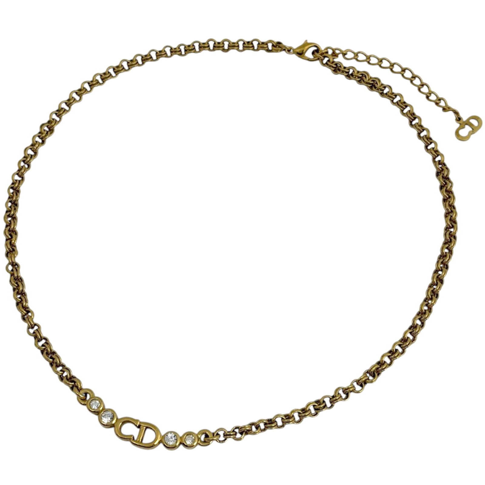 for women. - Christian Dior logo chain necklace with CD and rhinestones - GP gold: for women. - Christian Dior logo chain necklace with CD and rhinestones - GP gold This listing features for women. - Christian Dior logo chain necklace with CD and rhinestones - GP gold. Item specific