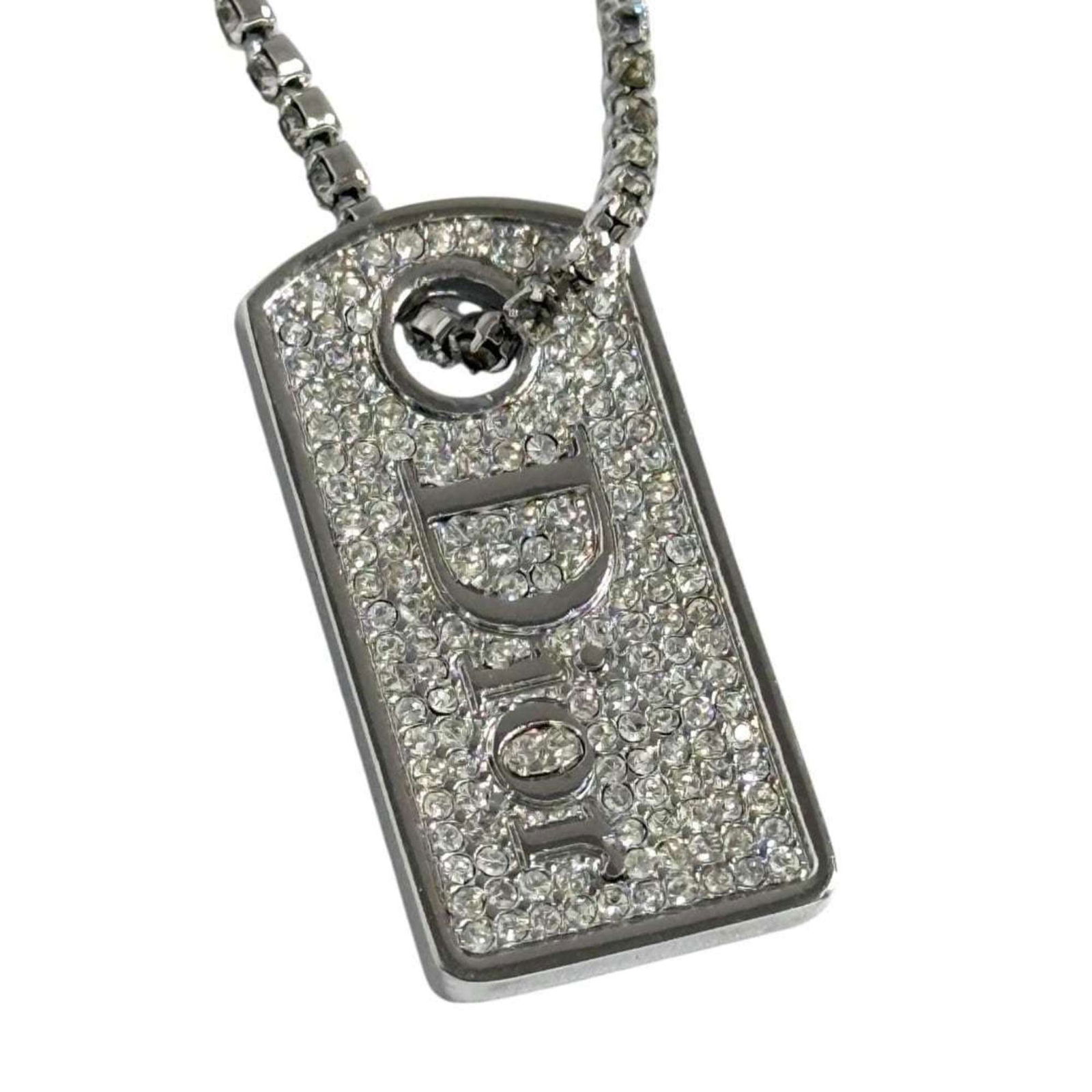 silver - Christian Dior pendant necklace for men and women - logo plate: silver - Christian Dior pendant necklace for men and women - logo plate This listing features silver - Christian Dior pendant necklace for men and women - logo plate. Item specifics are provided