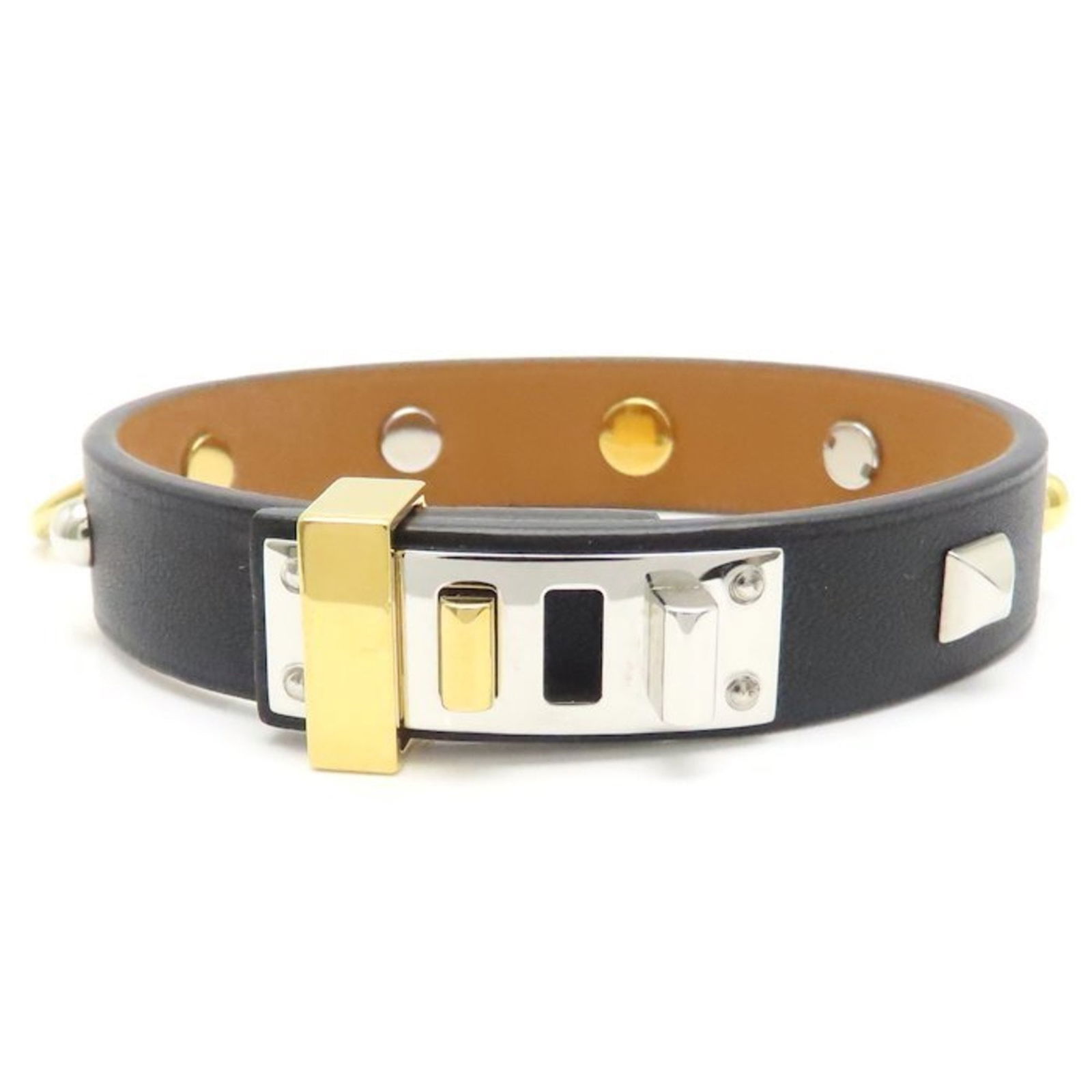 Leather - Hermes Bangle Brass: Leather - Hermes Bangle Brass This listing features Leather - Hermes Bangle Brass. Item specifics are provided below. Item Specifics: Brand: Hermes Type: Bangle Gender: Women Material: Brass, Leather