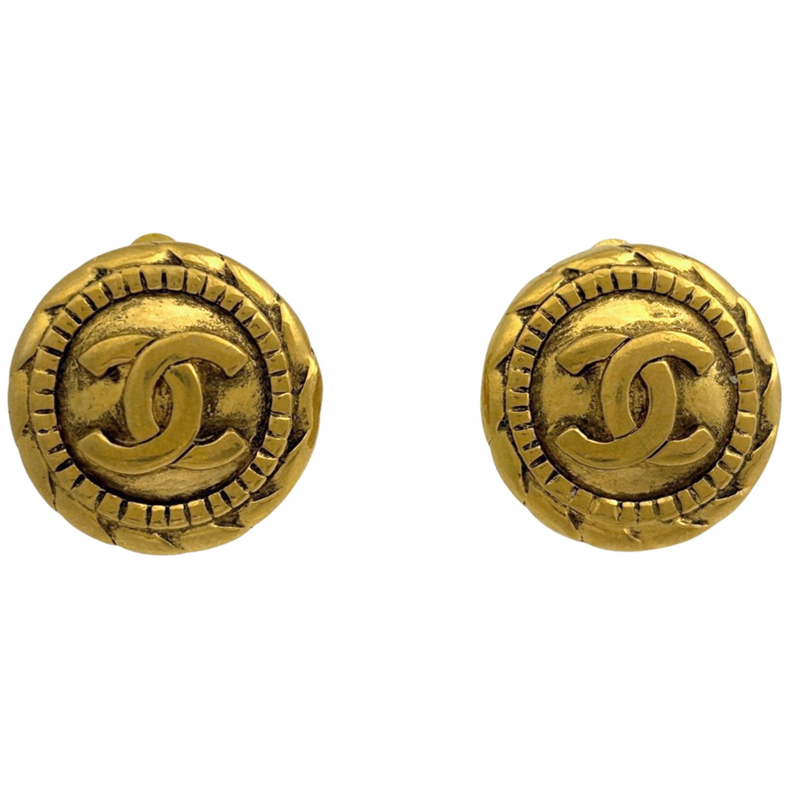 Women's - CHANEL Coco Mark Round Earrings - GP Gold (1 of 4)