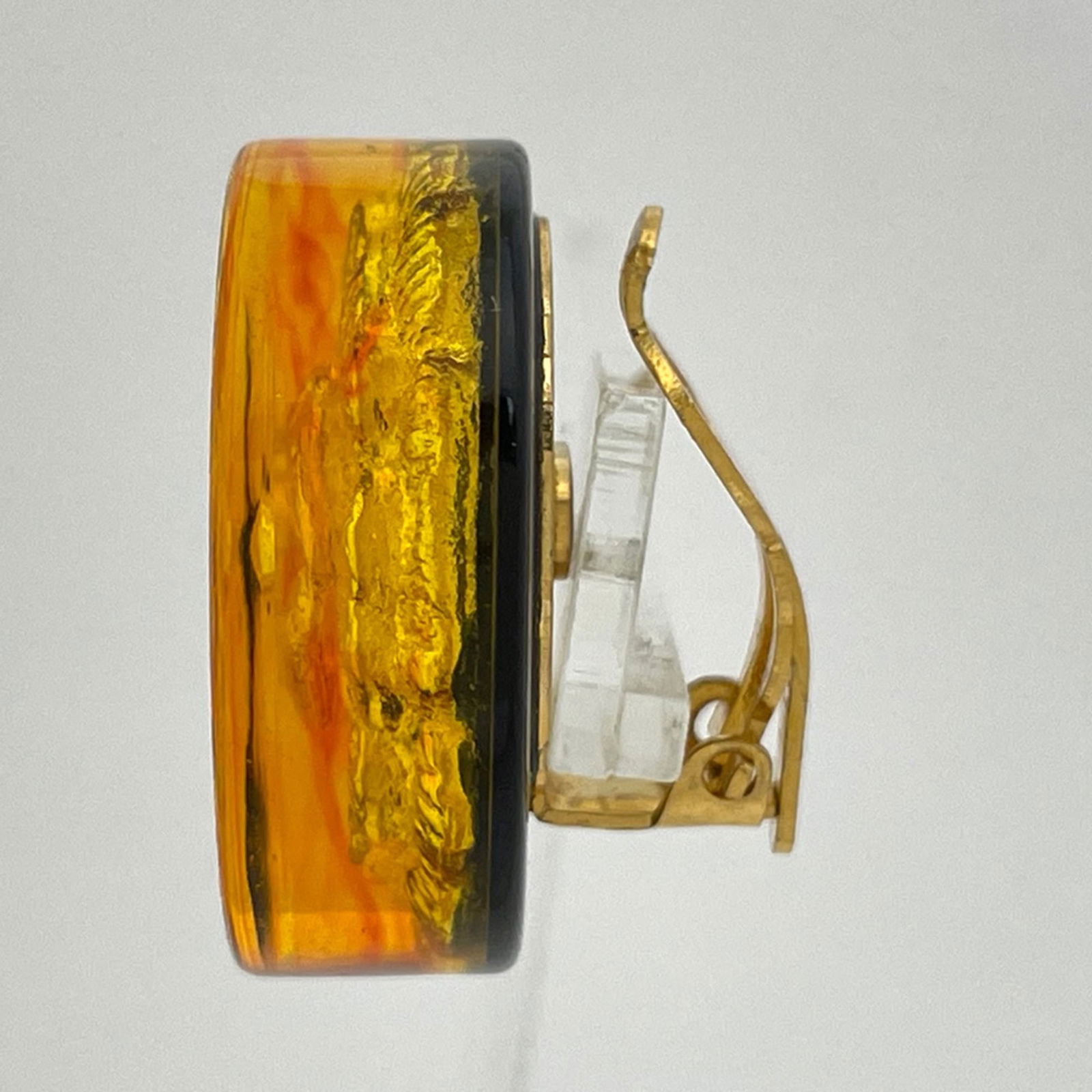 Plastic Chanel Clip Earrings - 2